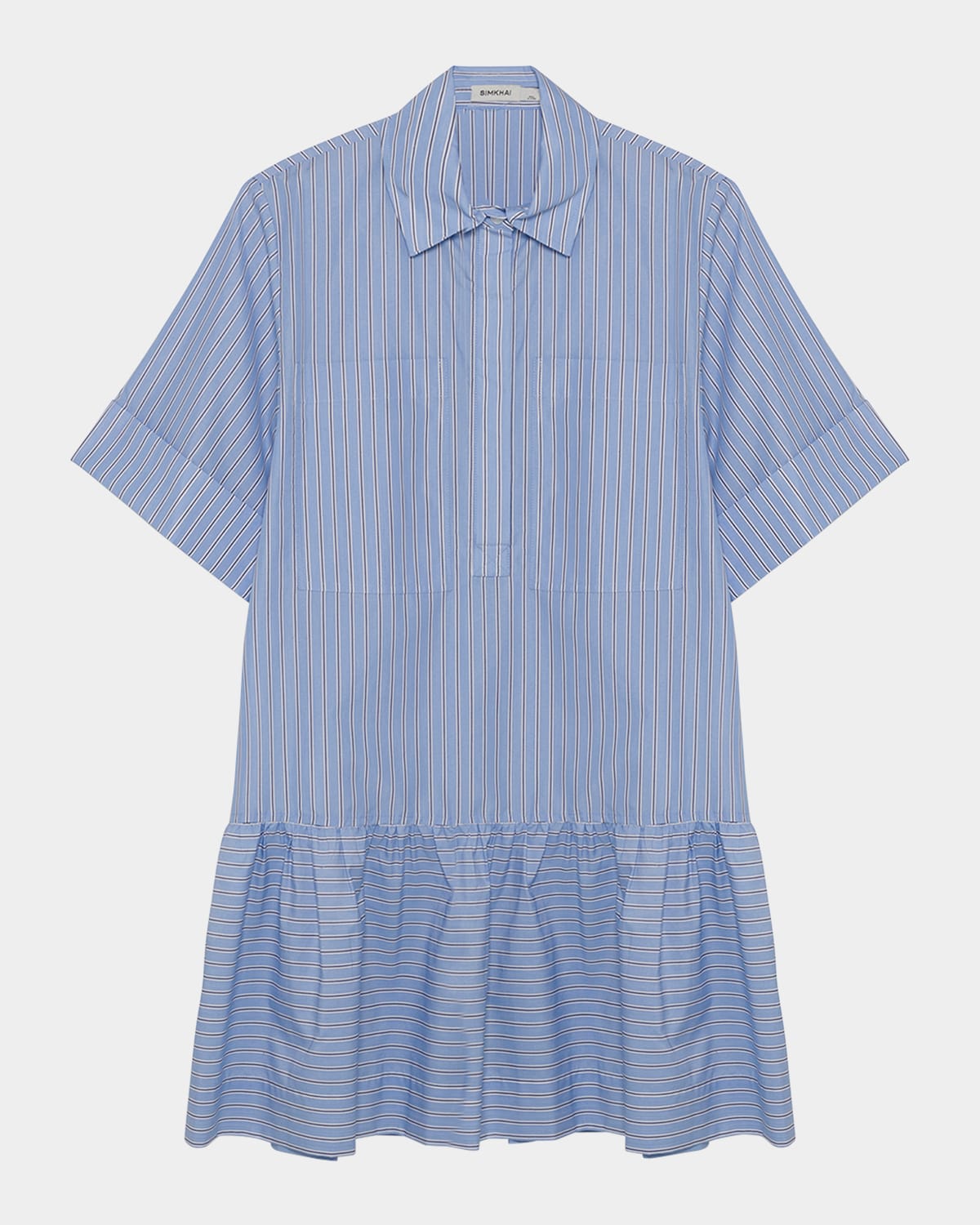 Simkhai Cris Mini Shirt Dress In Blue Hydrangea Stripe