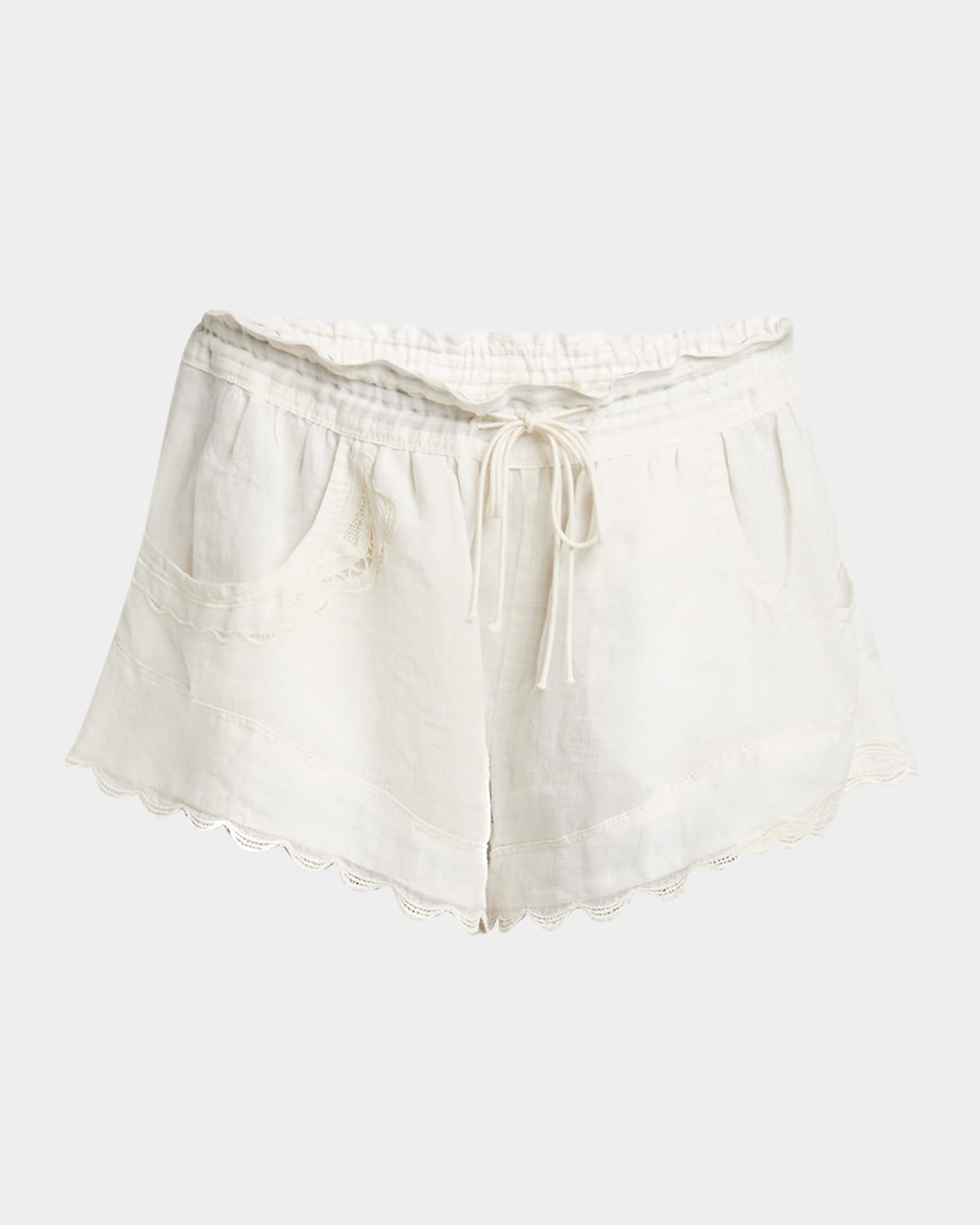 Isabel Marant Lola Ladder Stitch Scallop Drawstring Shorts