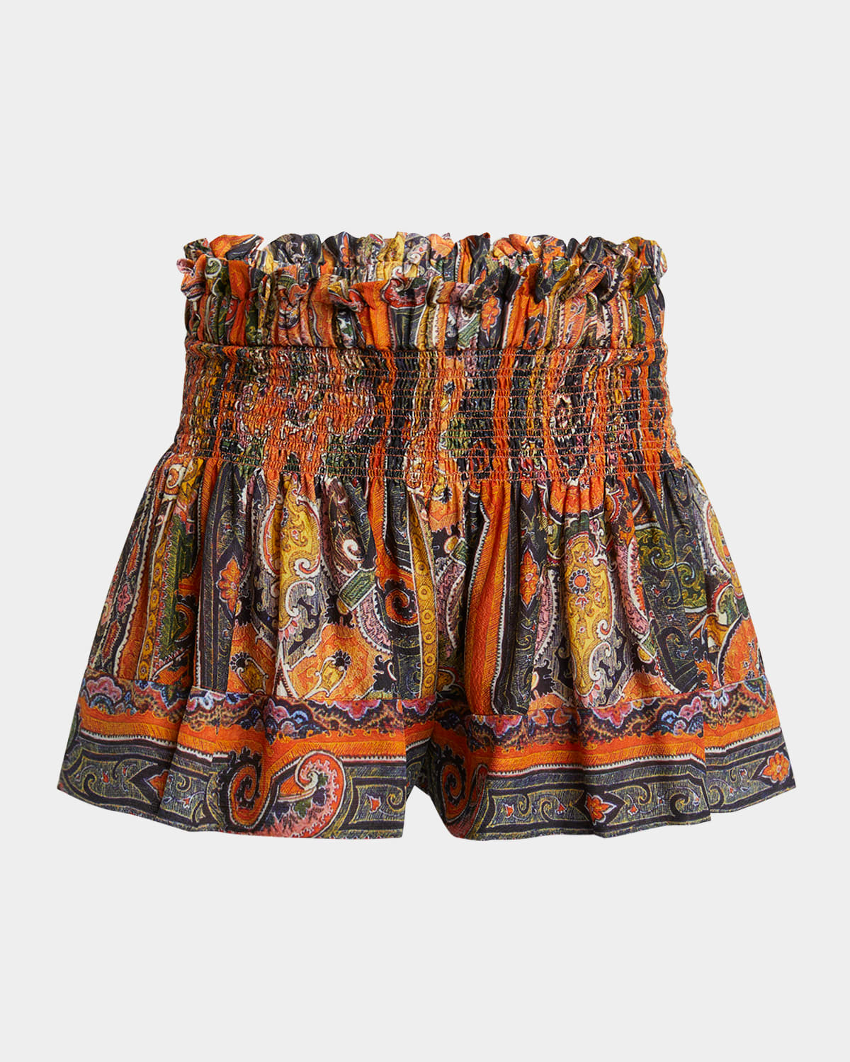 ISABEL MARANT MAELLY PAISLEY WIDE SILK SHORTS 