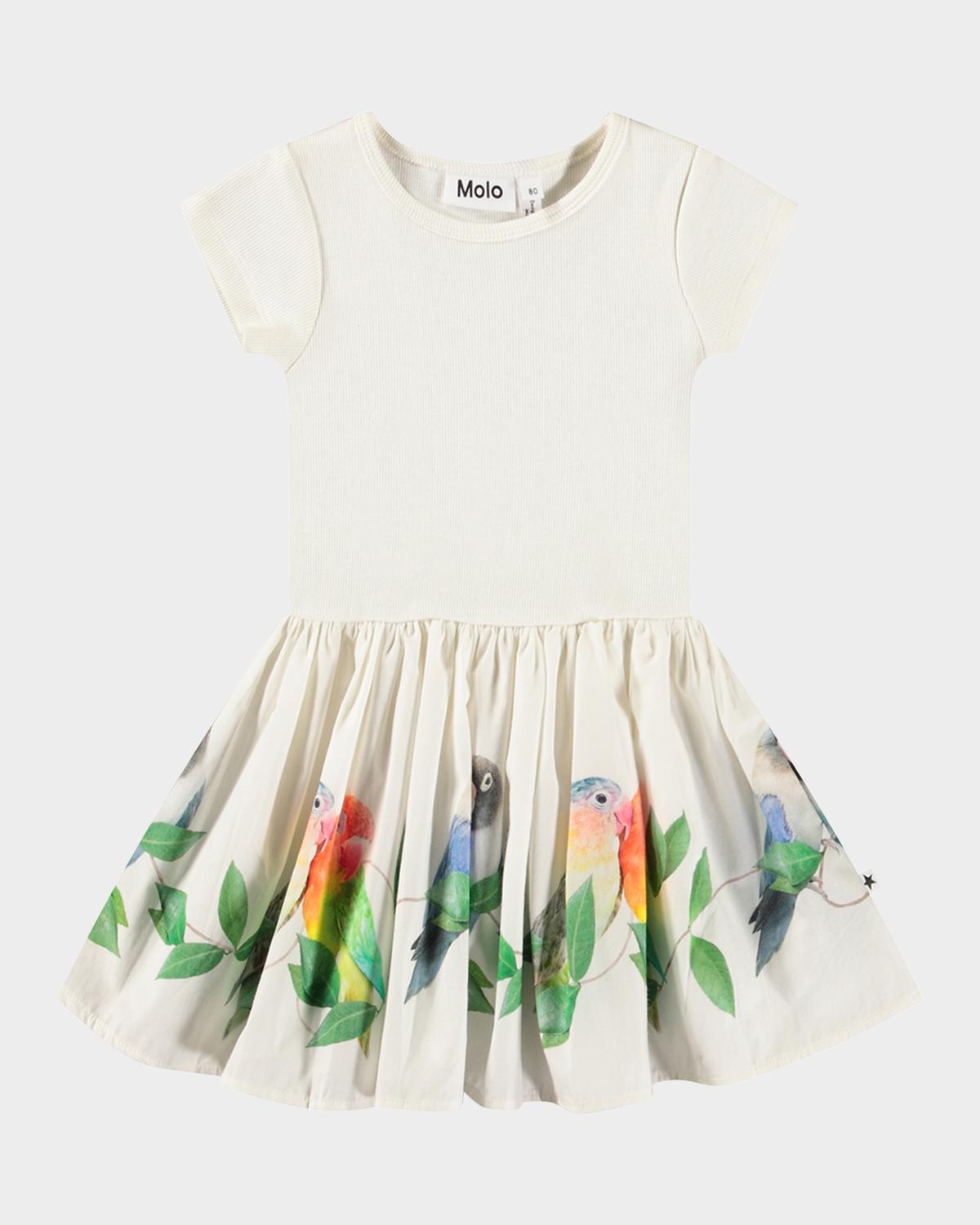 Molo Girl's Carin Birds Graphic Dress, Size 18M-2
