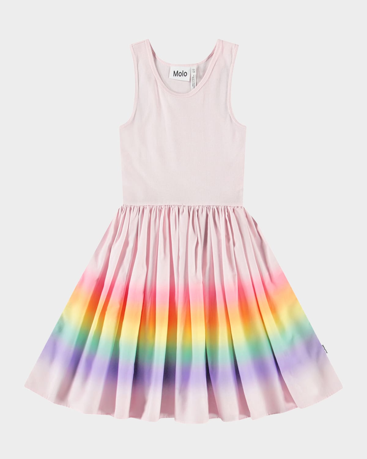 Molo Fading Sunset Cassandra Rainbow Sleeveless Stretch-cotton Dress 3-12 In Fading Sunset