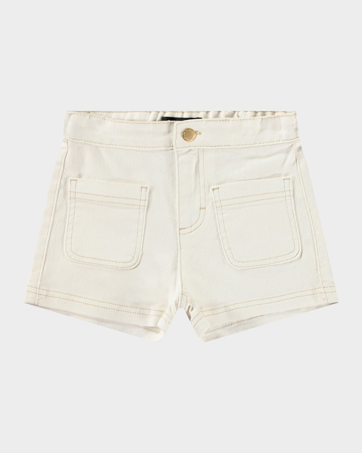 Molo Girl's Amanda Denim Shorts In Crisp White