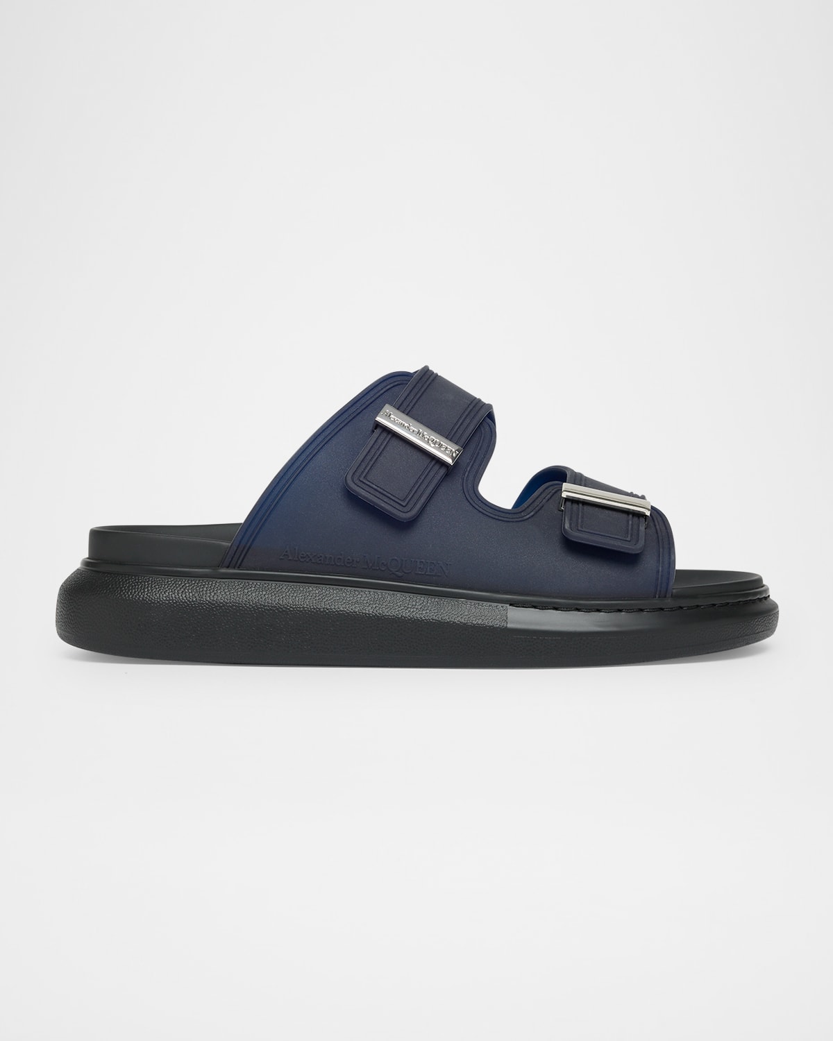 Alexander Mcqueen Men's Rubber Double-buckle Sandals