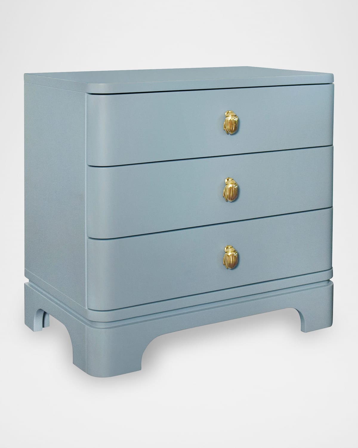 Worlds Away Fortune 3-drawer Side Table, Light Blue In Blue