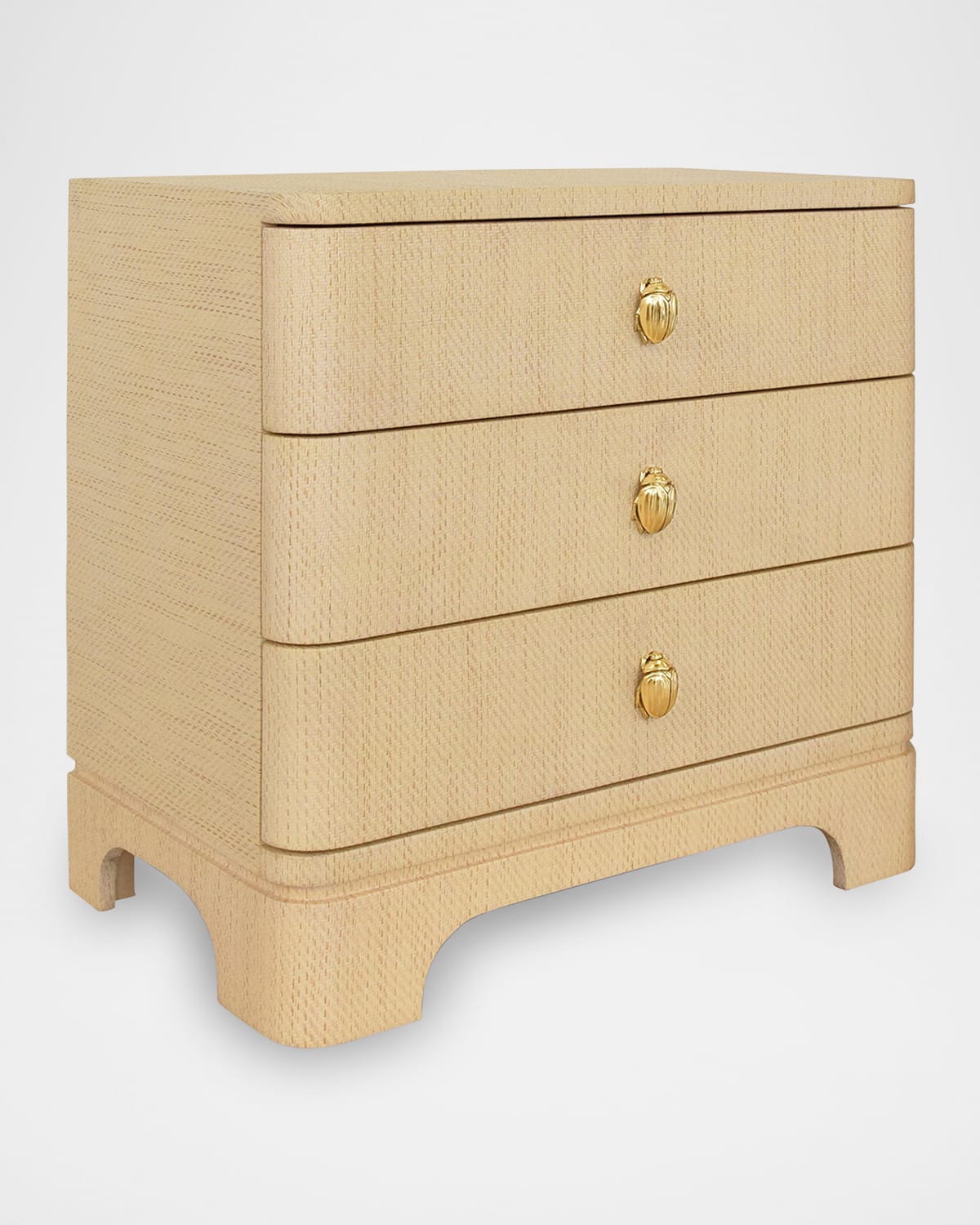Worlds Away Fortune 3-drawer Side Table, Natural In Natural
