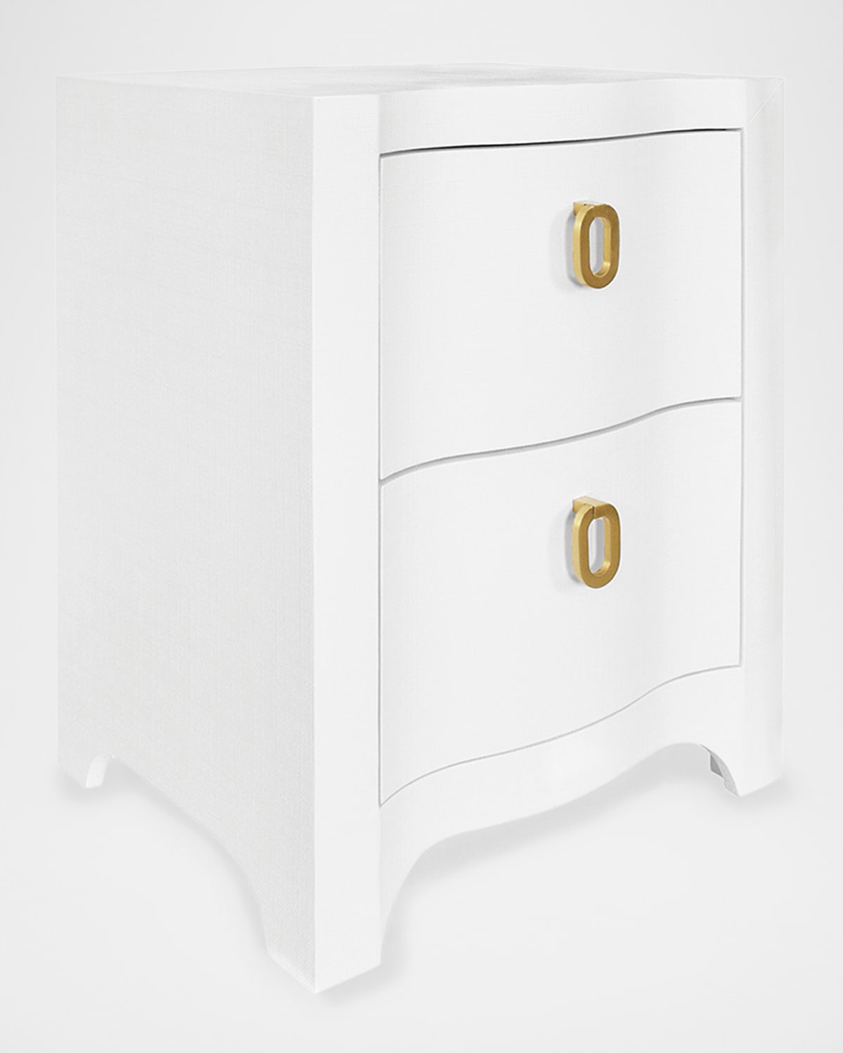 Worlds Away Helena 2-drawer Linen Side Table In White