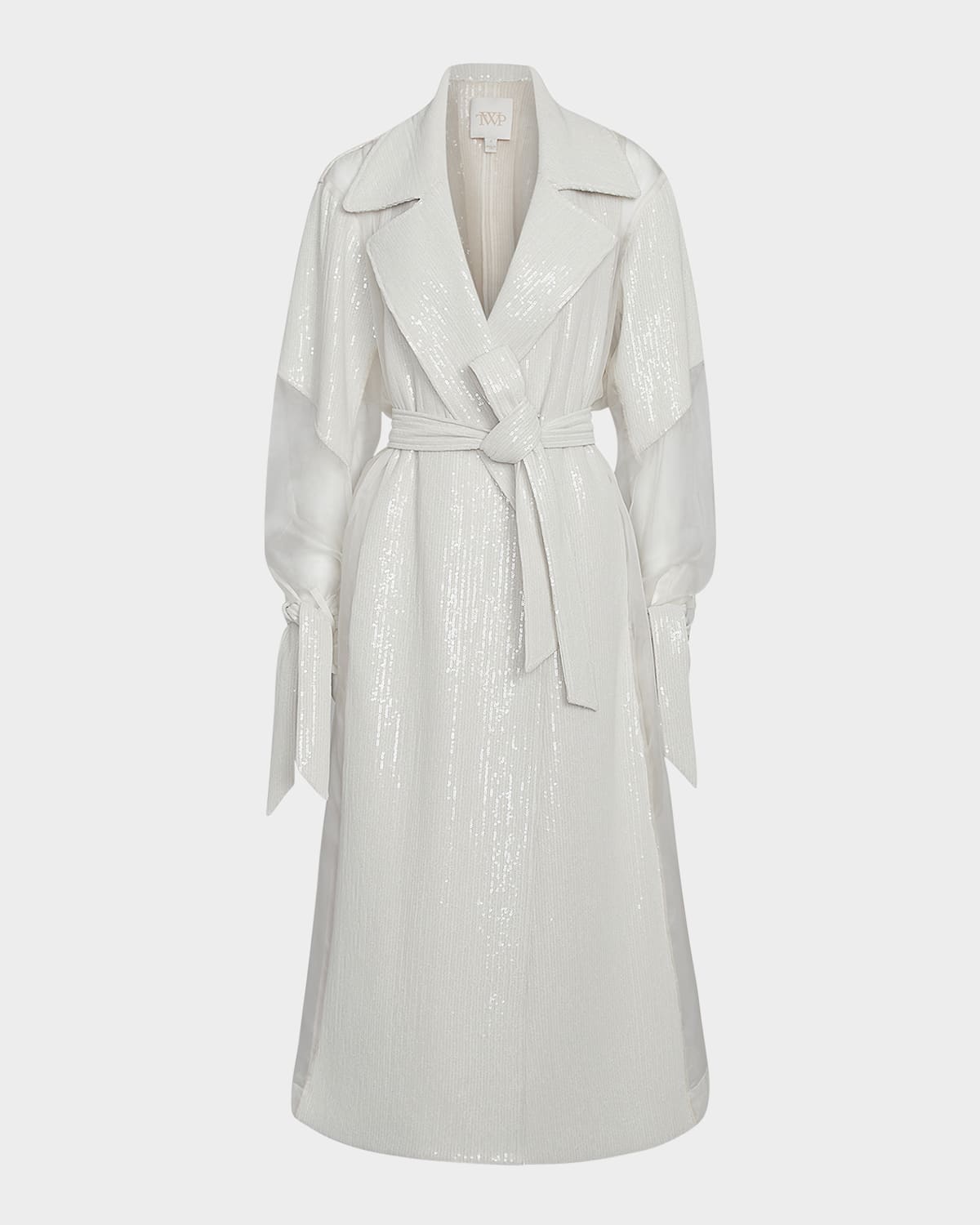 Foreign Affair Sequined Silk Organza Trench Coat