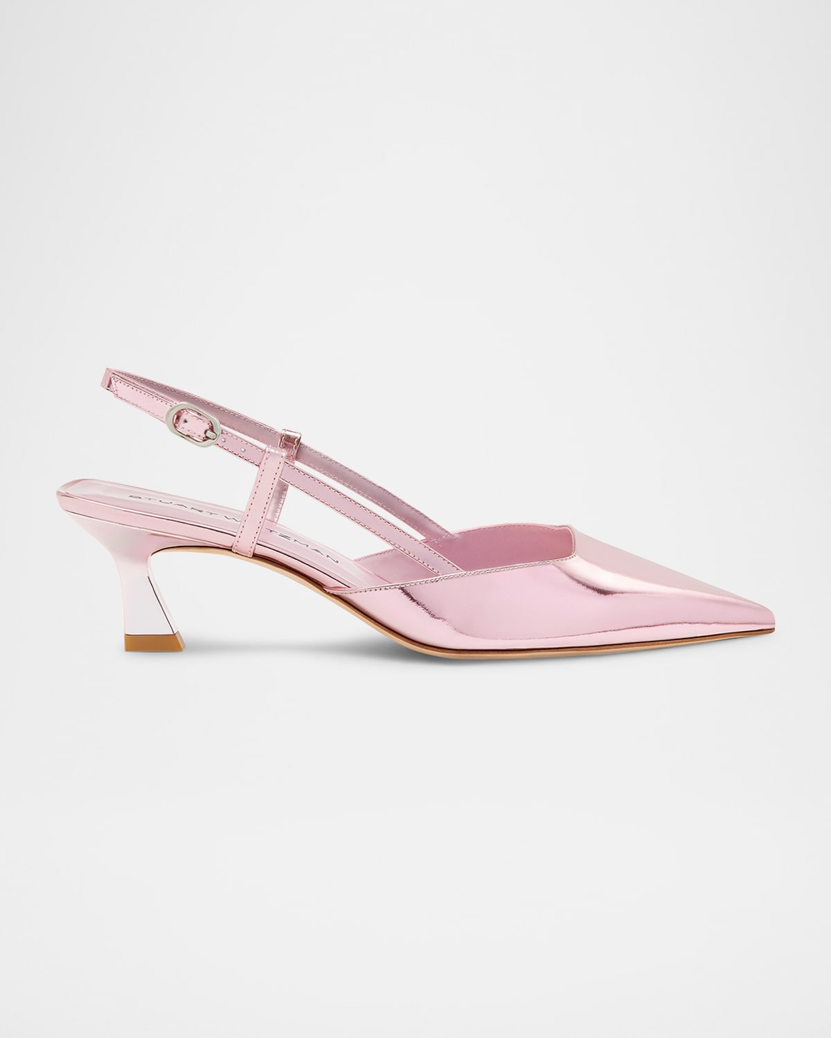 Stuart Weitzman Vinnie 50 Slingback In Pink Marshmallow