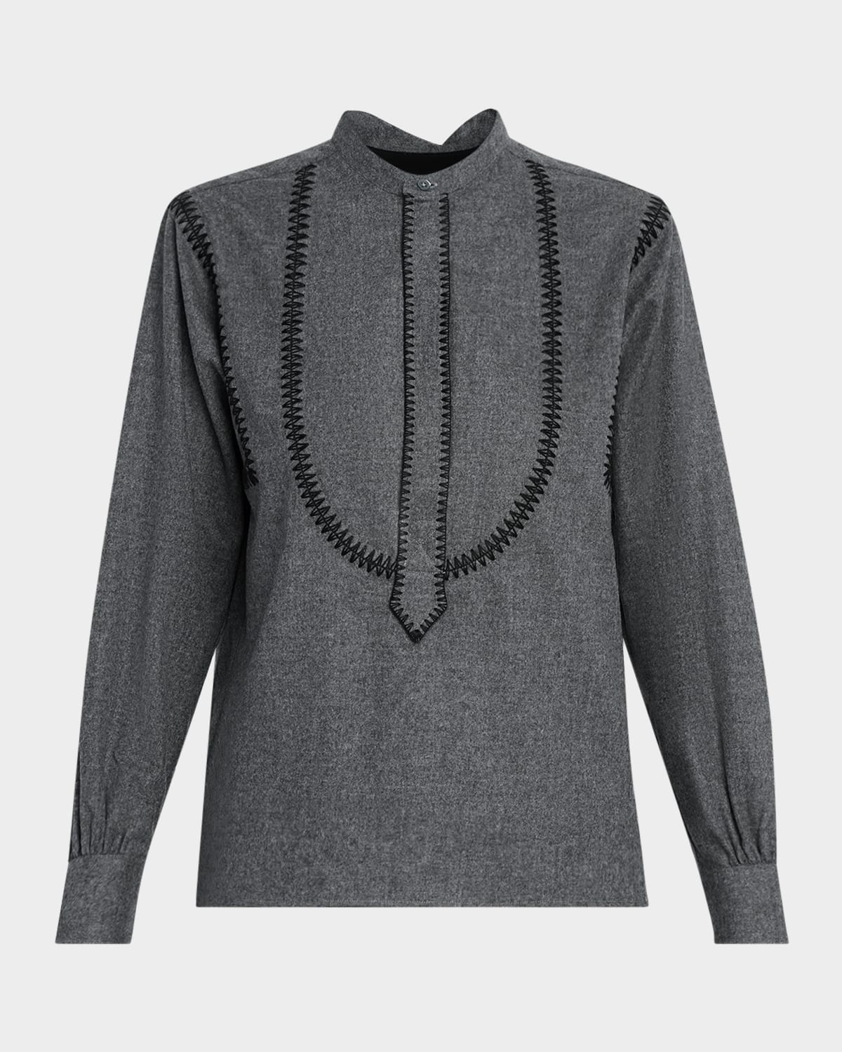 Sébline Marocaine Painters Stripe Shirt In Gray