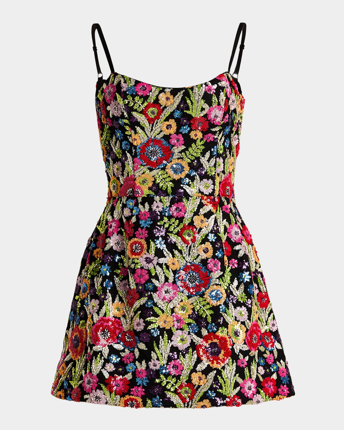 Exclusive Cora Floral Sequined Mini Dress
