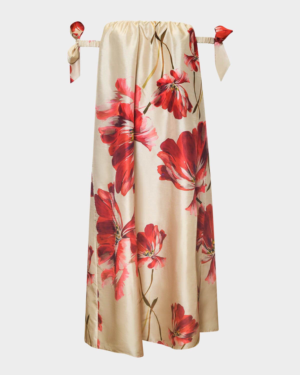 HUTCH IRIS OFF-SHOULDER TRAPEZE MAXI DRESS 