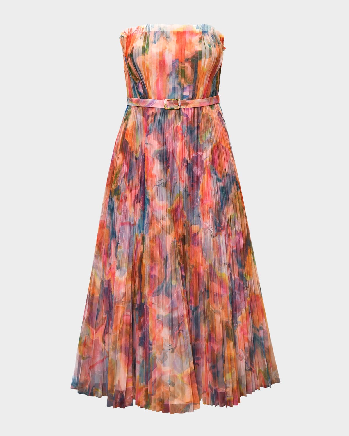 Bromley Strapless Pleated Tulle Gown