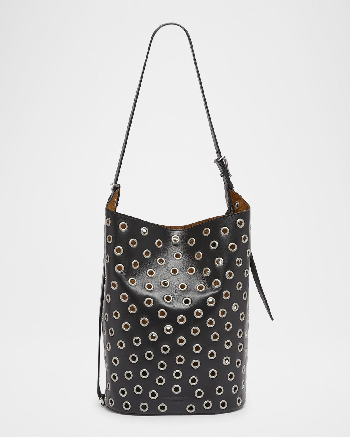 Proenza Schouler Brant Bucket Bag In Eyelet Leather In Black