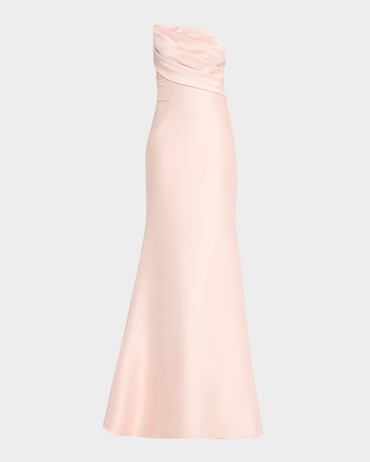 Strapless Asymmetric Trumpet Gown