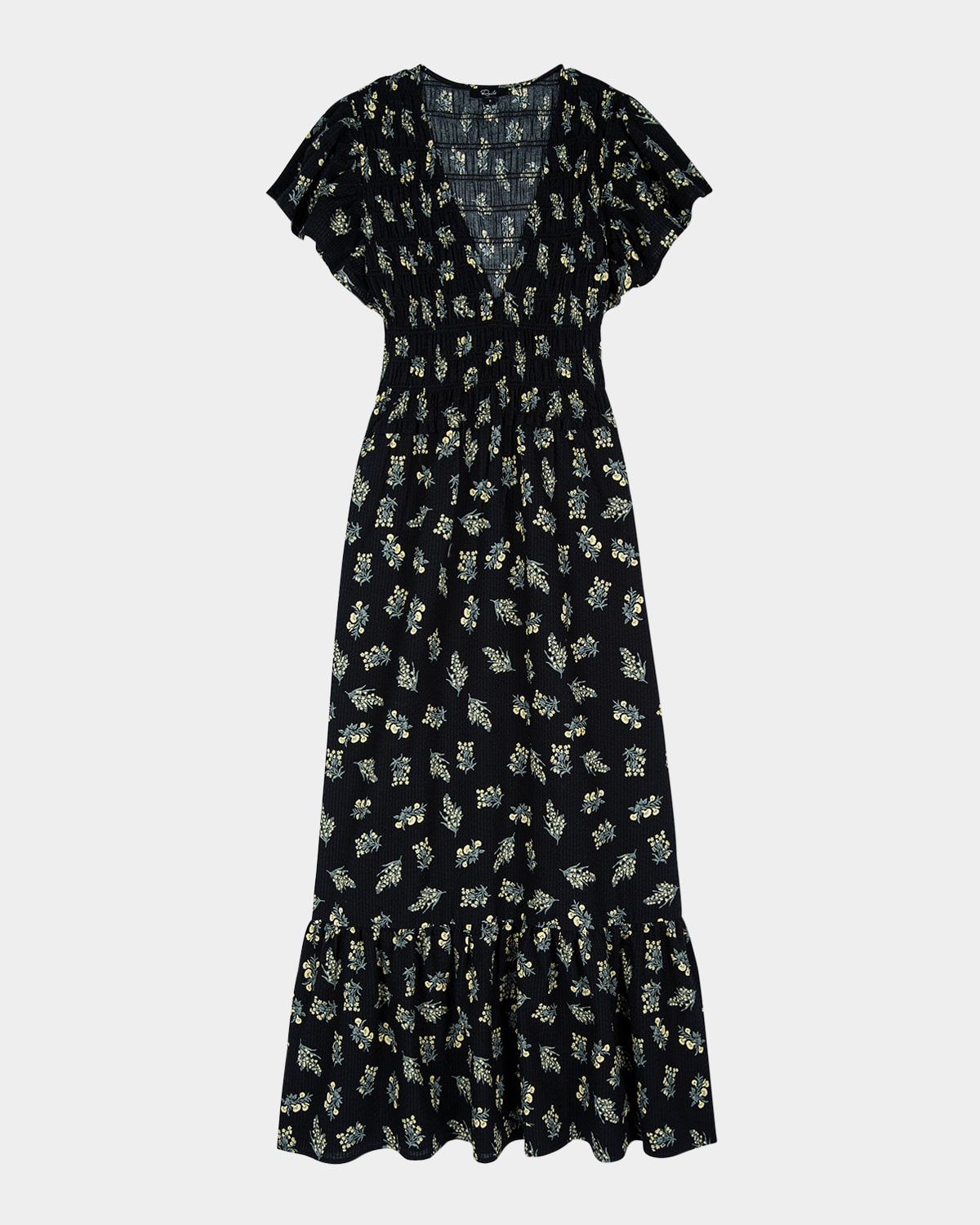 Rails Clementine Floral Smocked Cotton Midi Dress In Dark Amaryllis