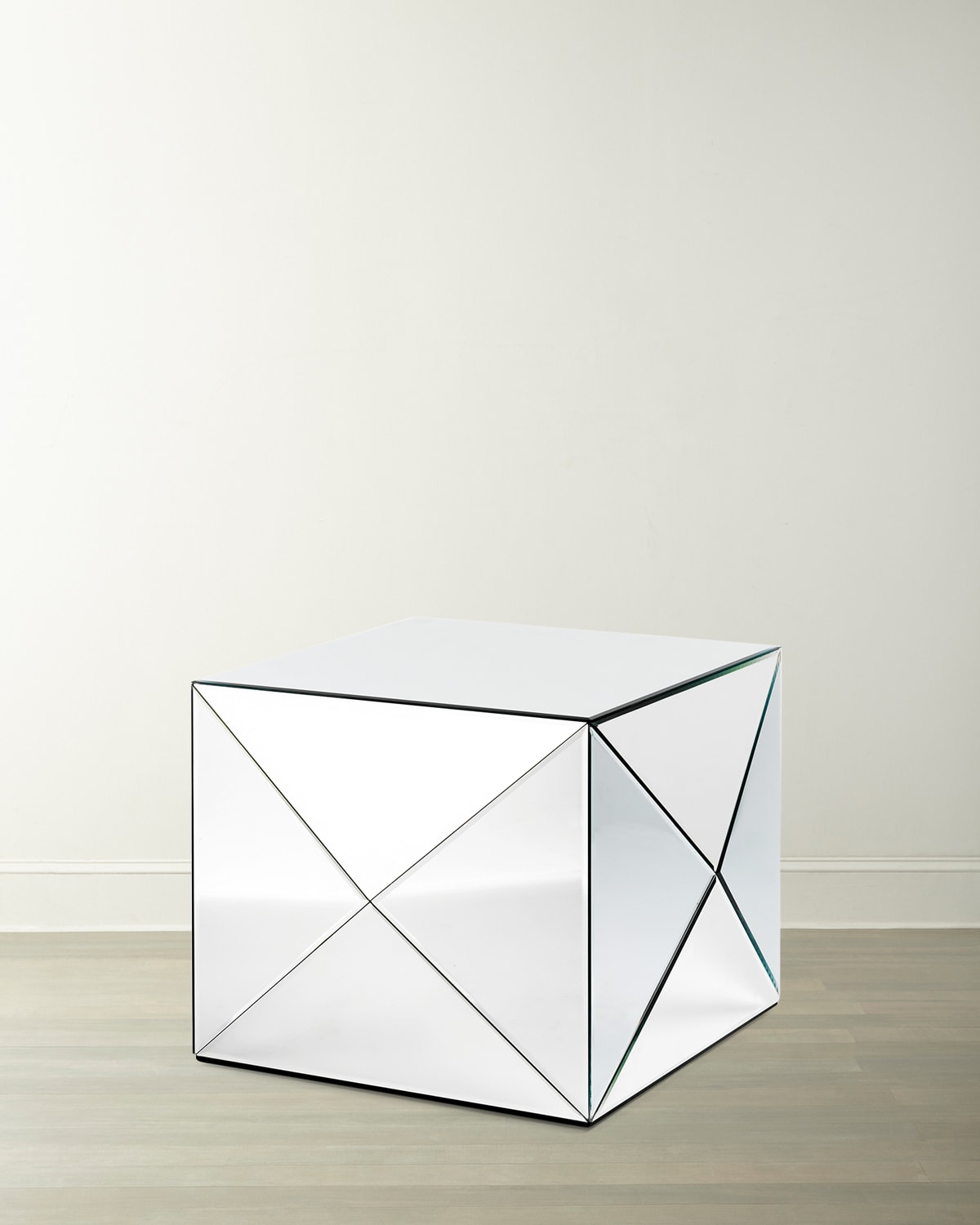 Reflections Copenhagen Envelope Mirror Table, Small In Silver