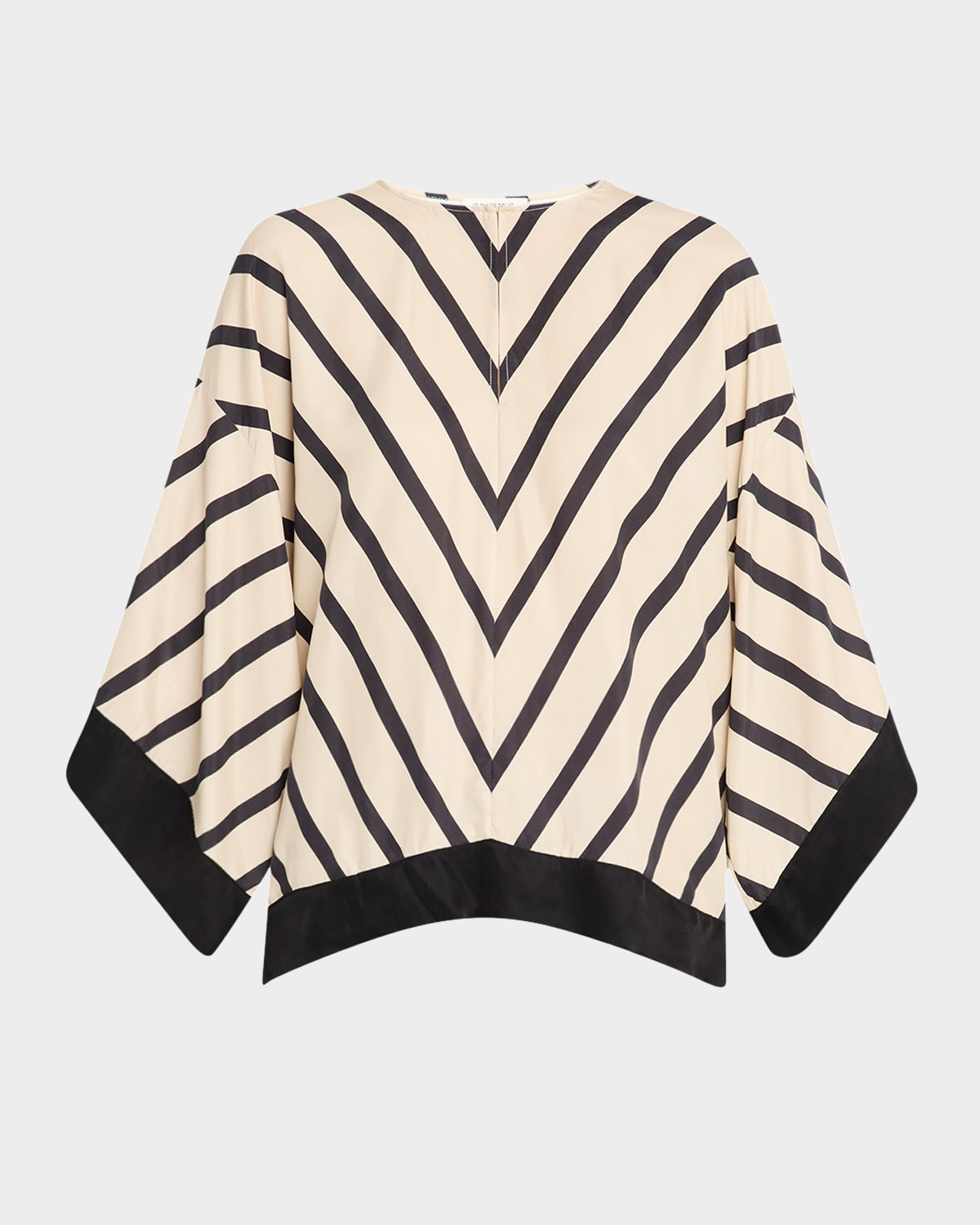 Shop By Malene Birger Cicie Oversized Chevron Striped Blouse In Diagonal Stripe