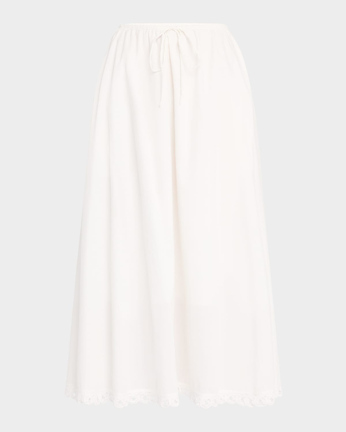 By Malene Birger Pheobes Lace-trim Organic Cotton Midi Skirt In Soft White