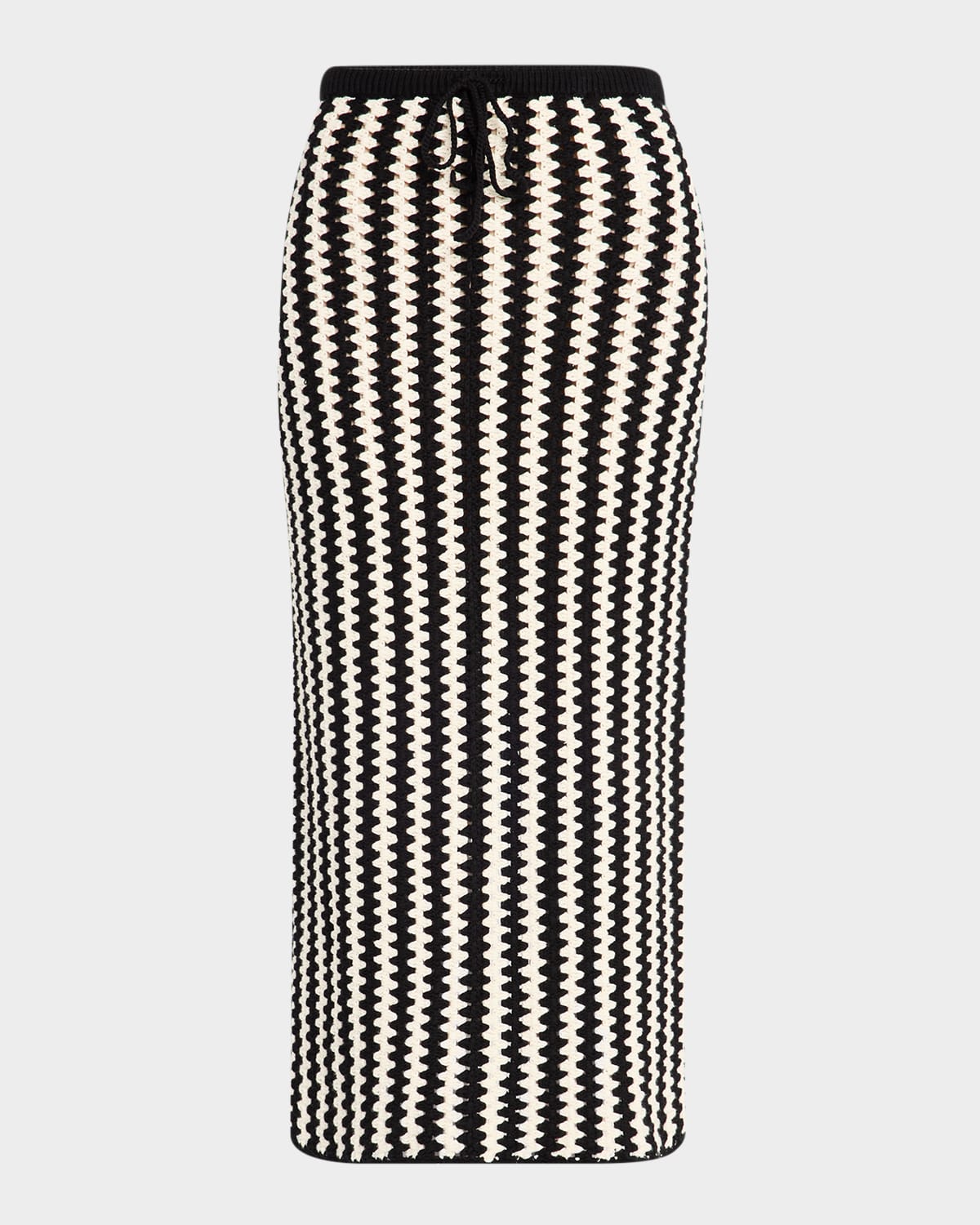 By Malene Birger Raze Crochet Organic Cotton Midi Skirt In Crochet Black  White