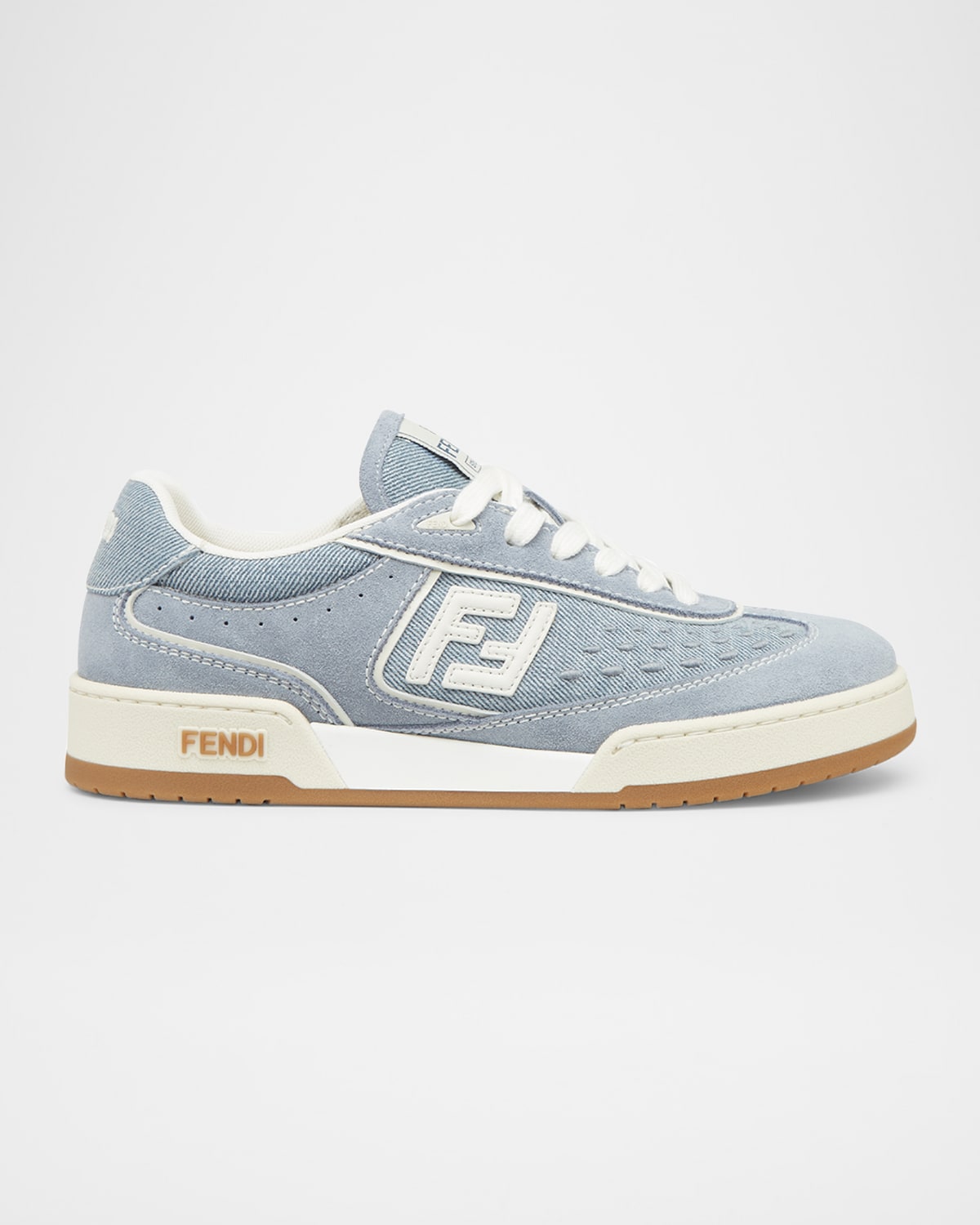 Match Denim and Suede Low-Top Sneakers
