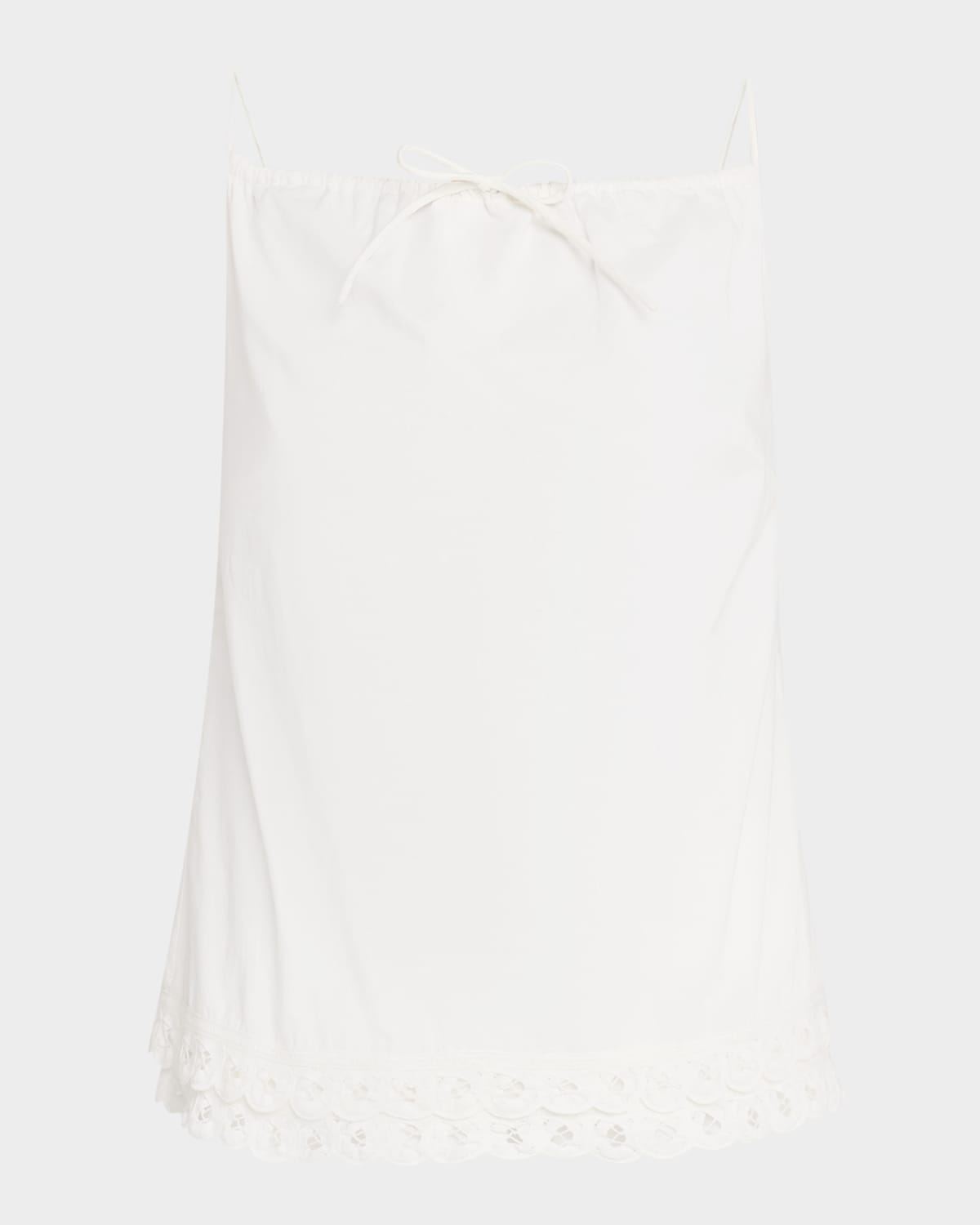 By Malene Birger Elle Lace-trim Organic Cotton Top In Soft White