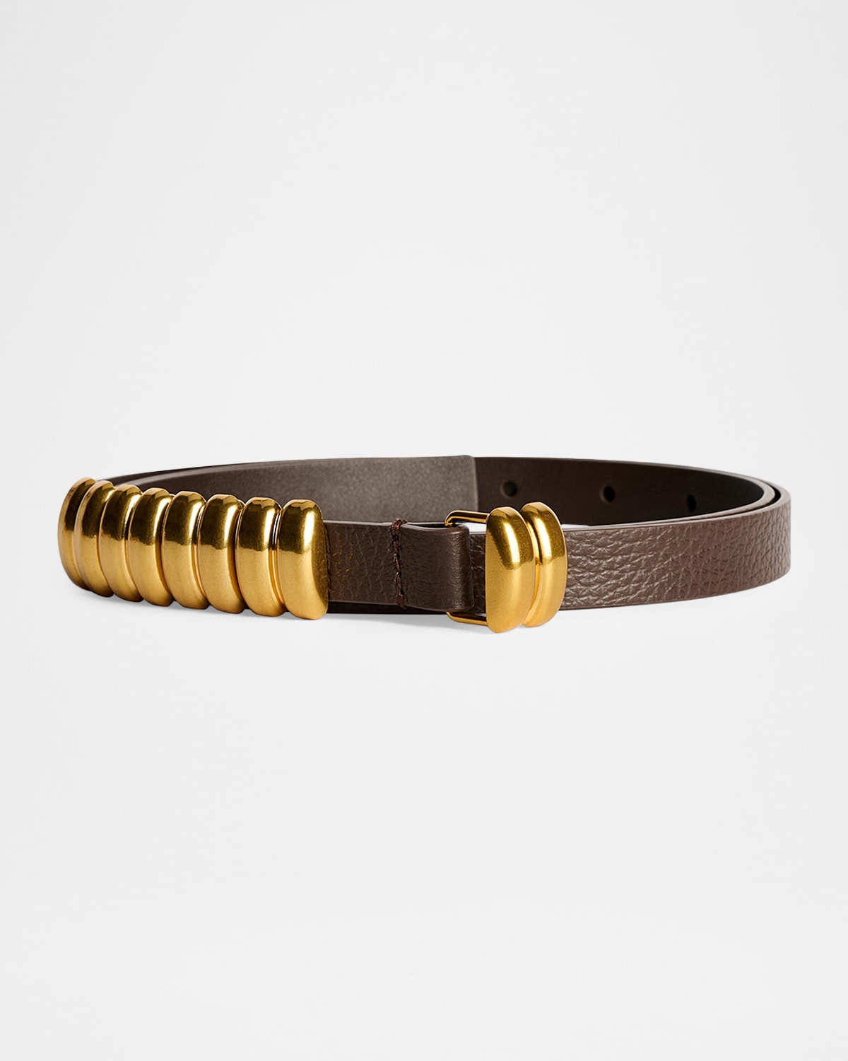 By Malene Birger Ounlo Adjustable Leather Belt In Brown