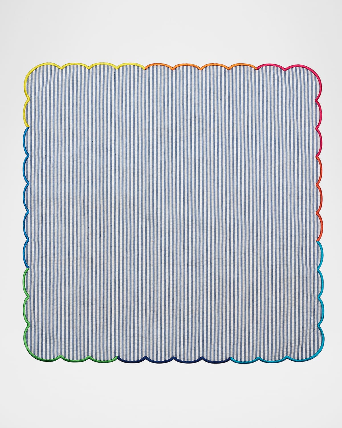 Kim Seybert Fiesta Scalloped Seersucker Napkin In Multi