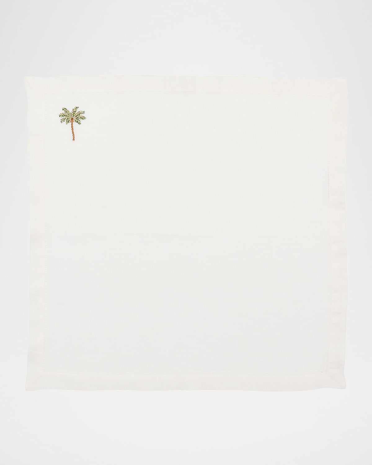 Kim Seybert Palm Tree Linen Napkin In White/multi