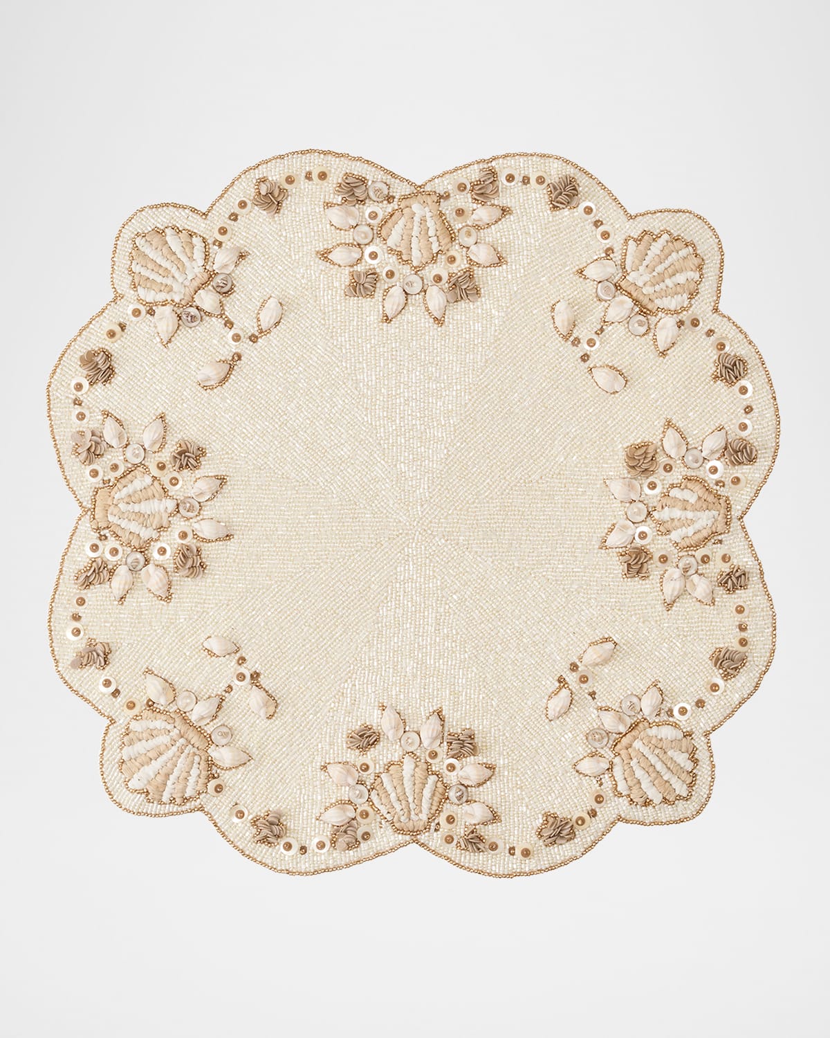 Kim Seybert Beachcomber Placemat In Natural/ivory/gold