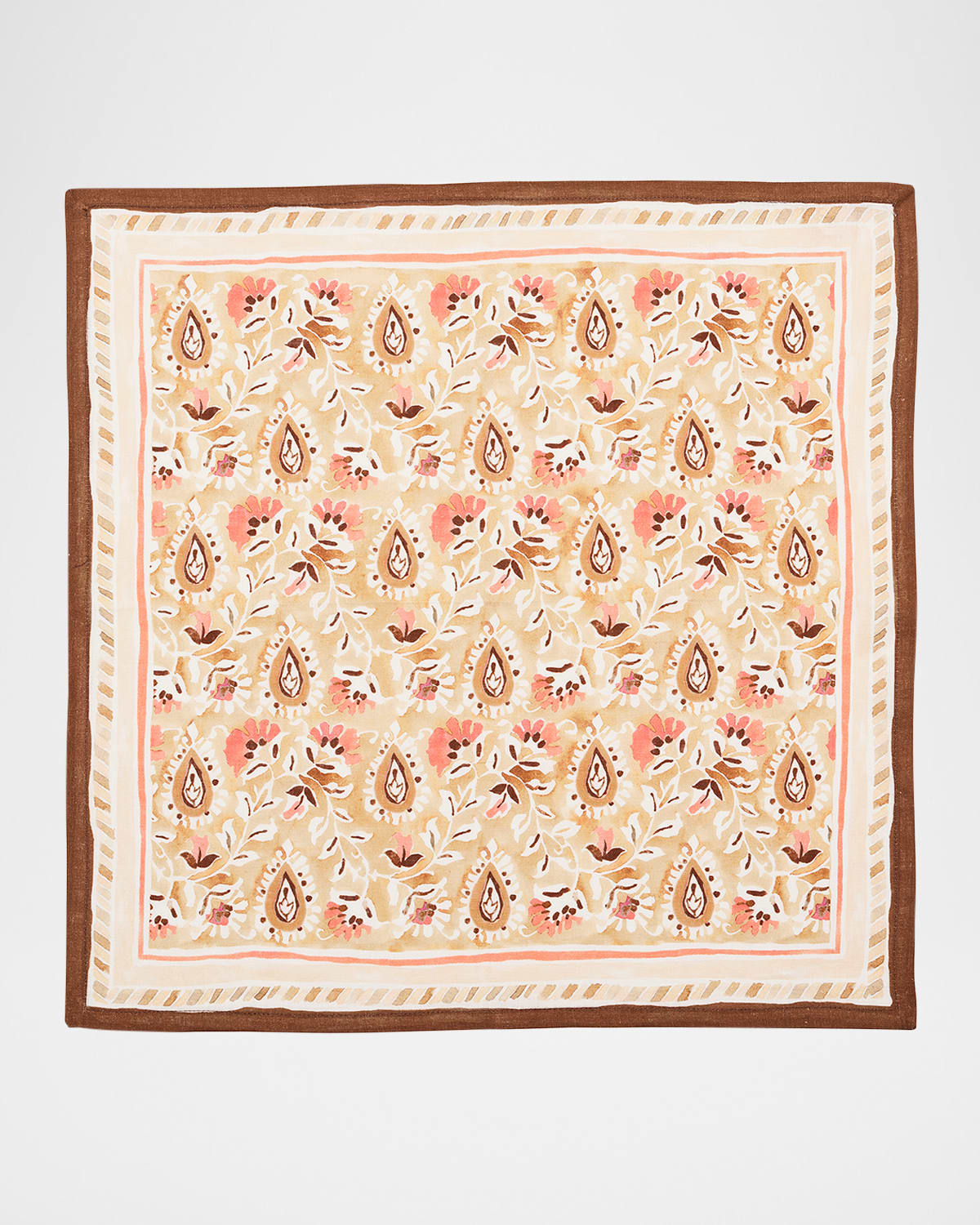 Kim Seybert Mira Napkin In Brown/coral
