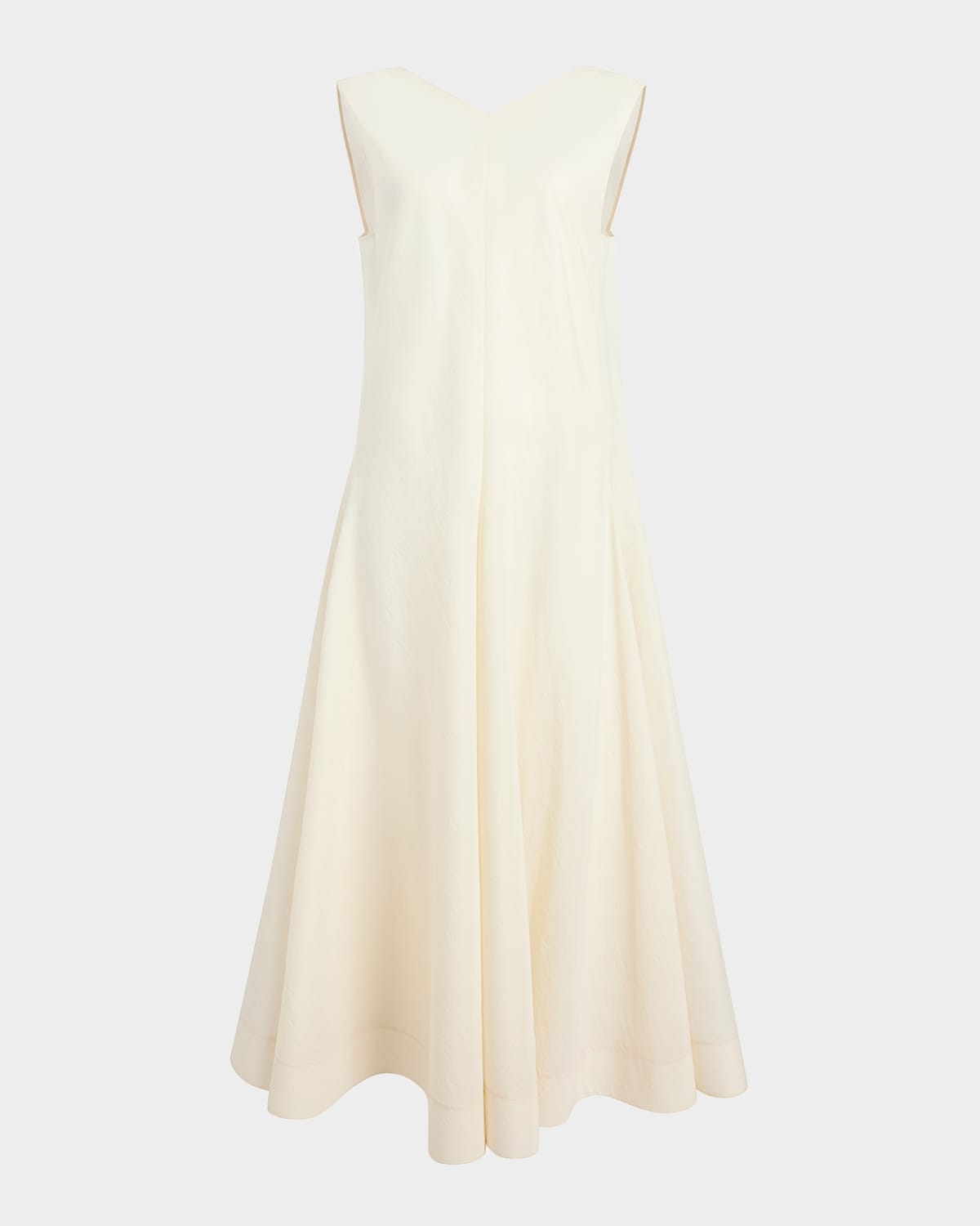 Khaite Mellie Open-back Sleeveless A-line Maxi Dress In Natural