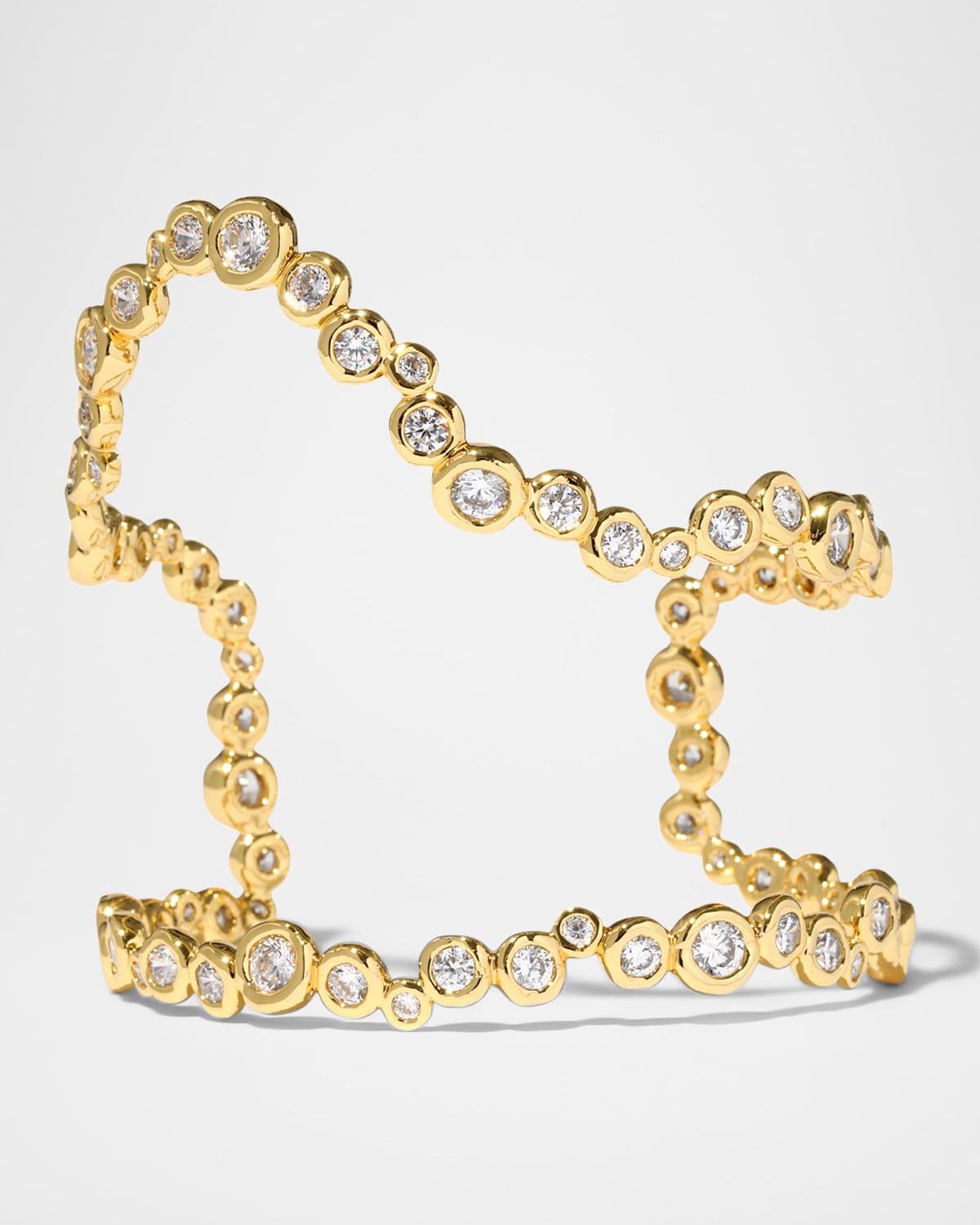 Asterales Gold CZ Open Wave Cuff