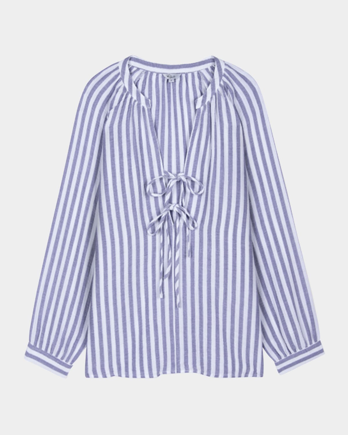 Brielle Striped Tie-Front Blouse
