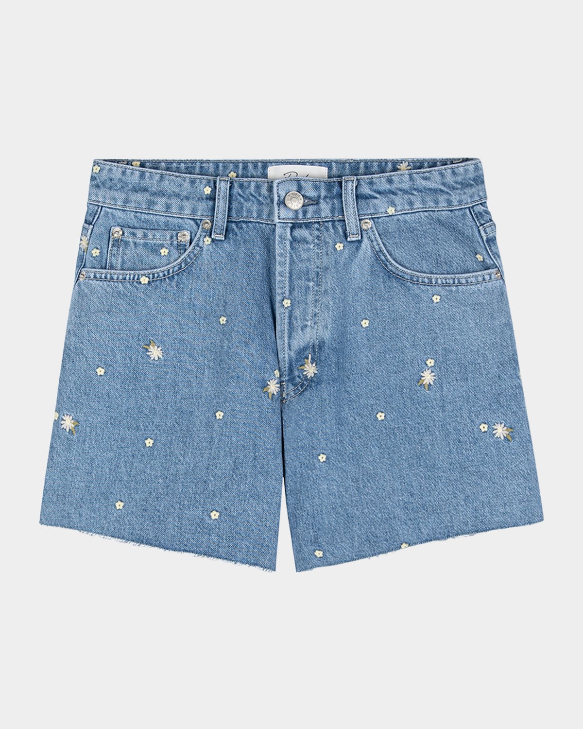 Mesa Embroidered Cut-Off Denim Shorts