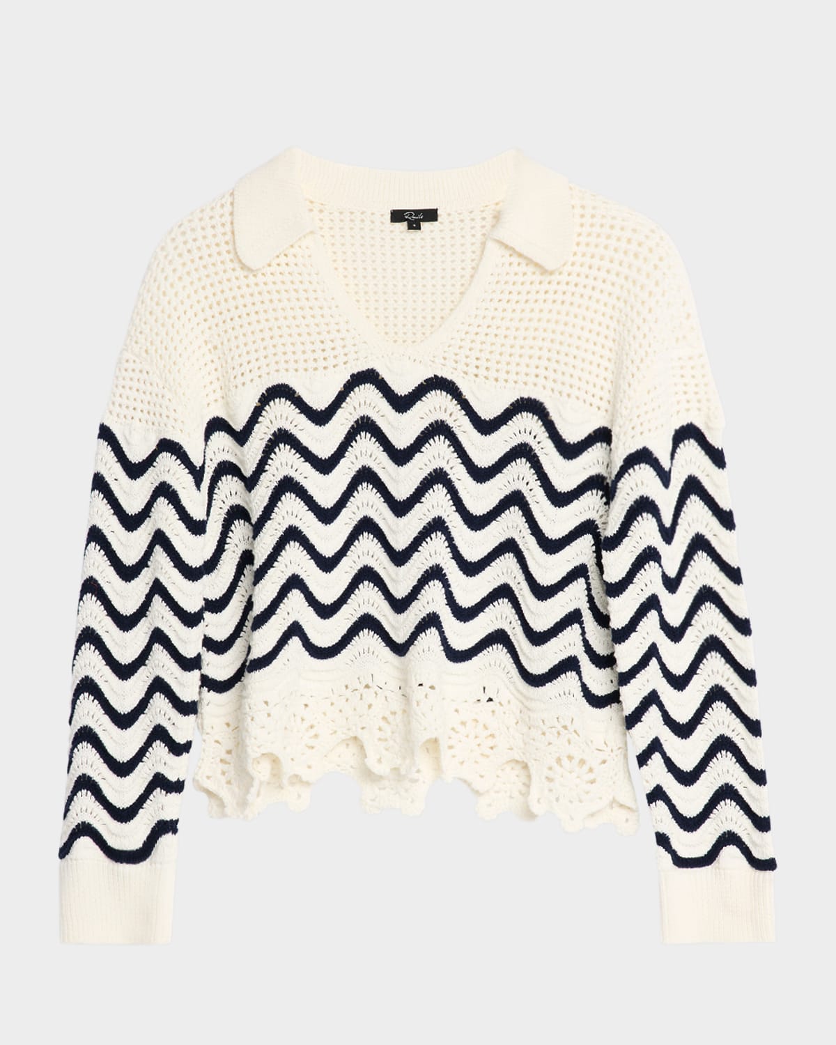 Rails Louise Crochet Sweater In Wave Stripe