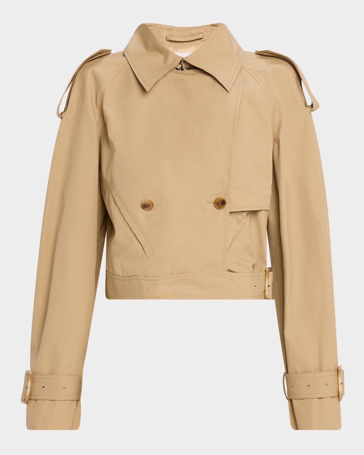 Sans Faff Chiltern Cropped Trench Jacket In Brown