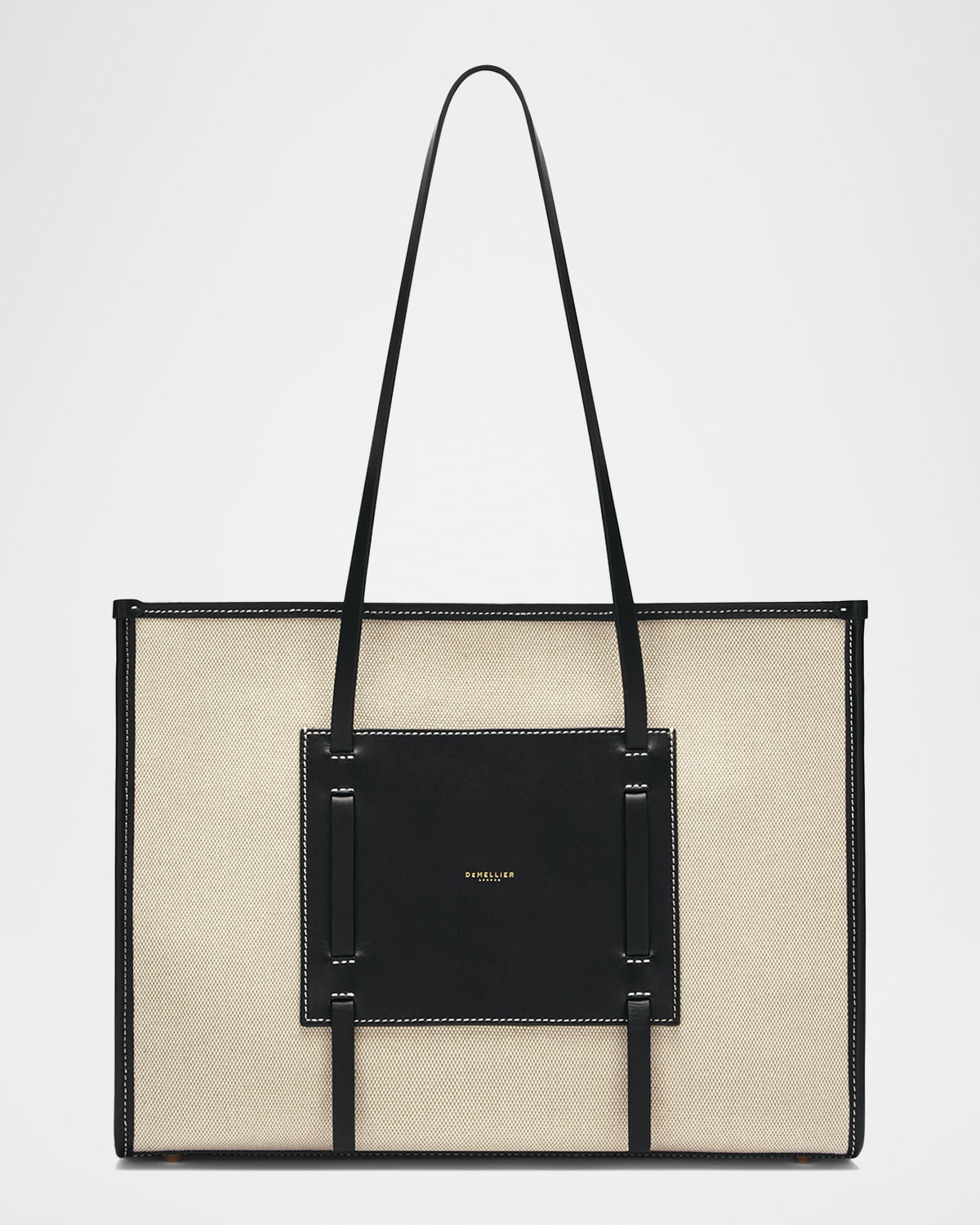 Demellier The Capri Canvas And Leather Box Tote Bag