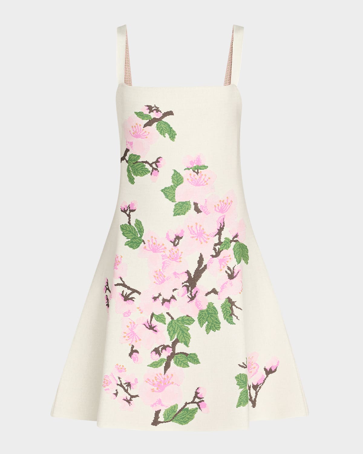 Cherry Blossom Knit Fit-And-Flare Mini Dress
