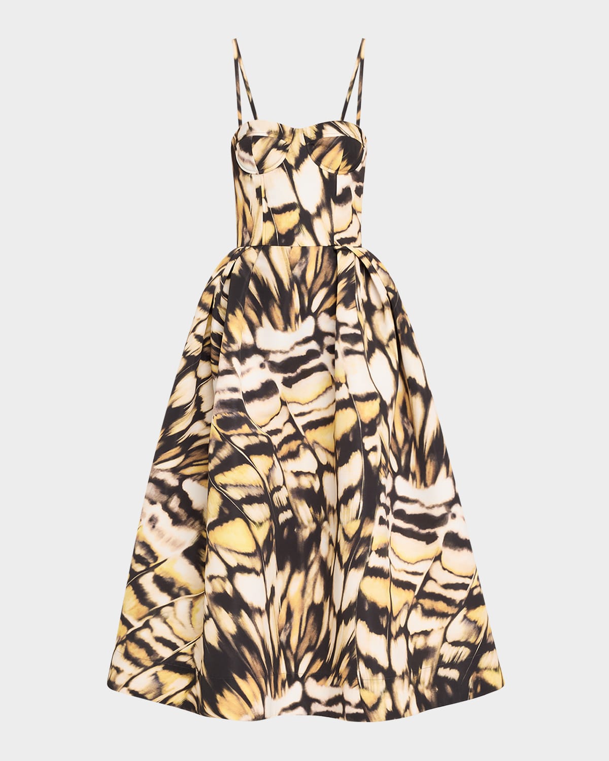 Oscar De La Renta Faille Bustier Midi Dress