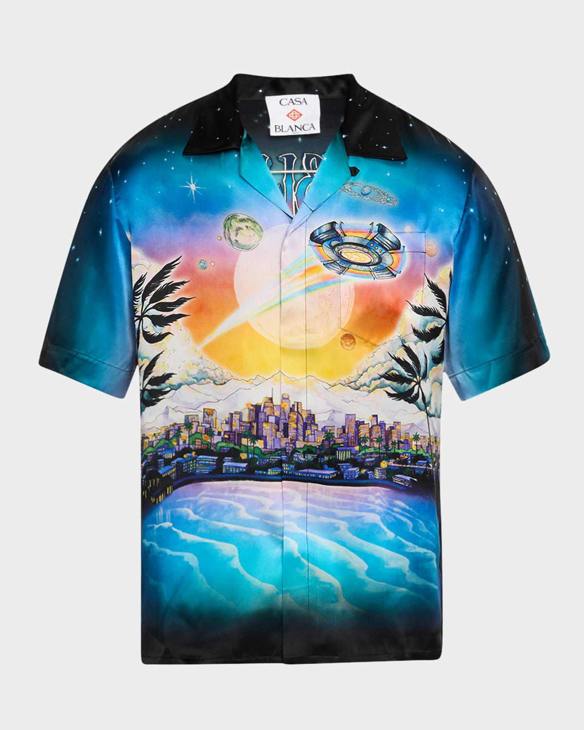 CASABLANCA Men's La Premonition Silk Camp Shirt