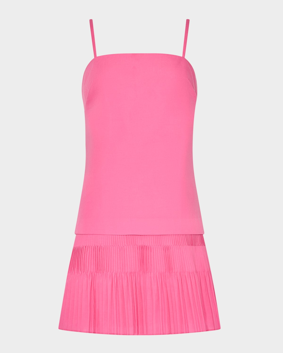 Nola Pleated Flounce Cotton Poplin Mini Dress