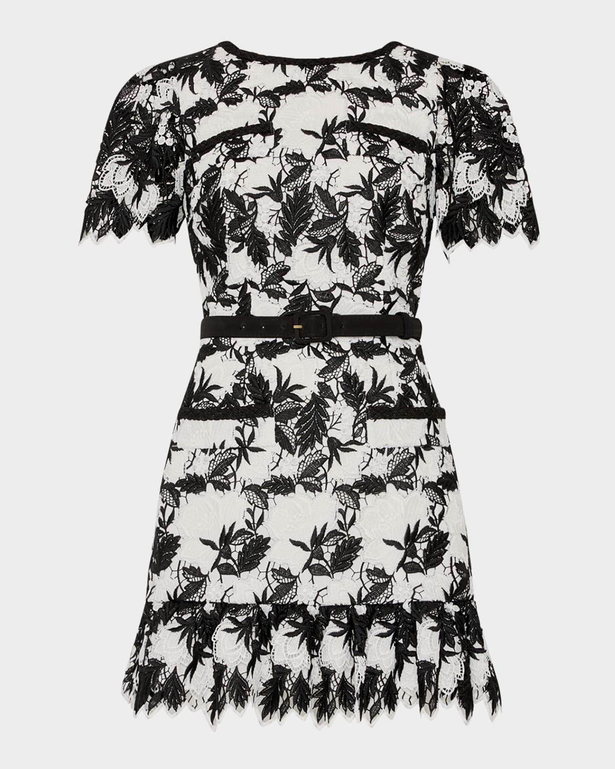Milly Paola Two-tone Lace Mini Dress