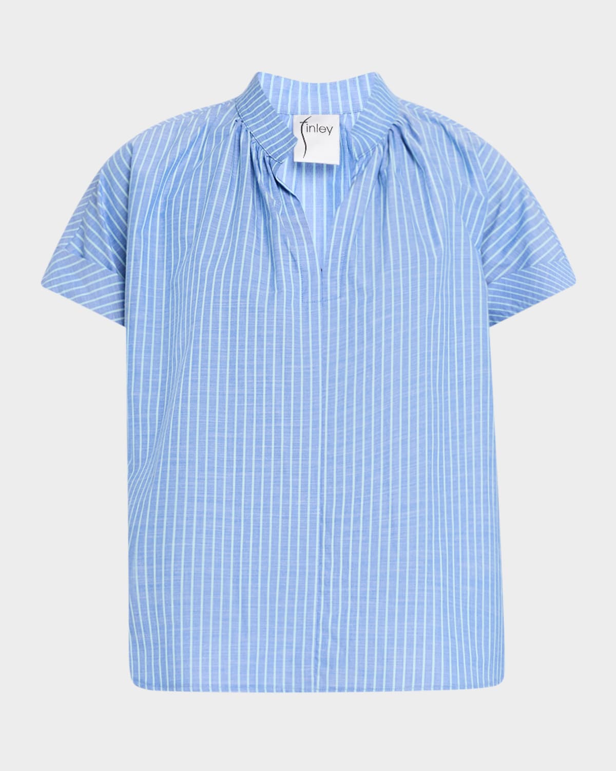 Finley Jay Striped Cotton Chambray Top