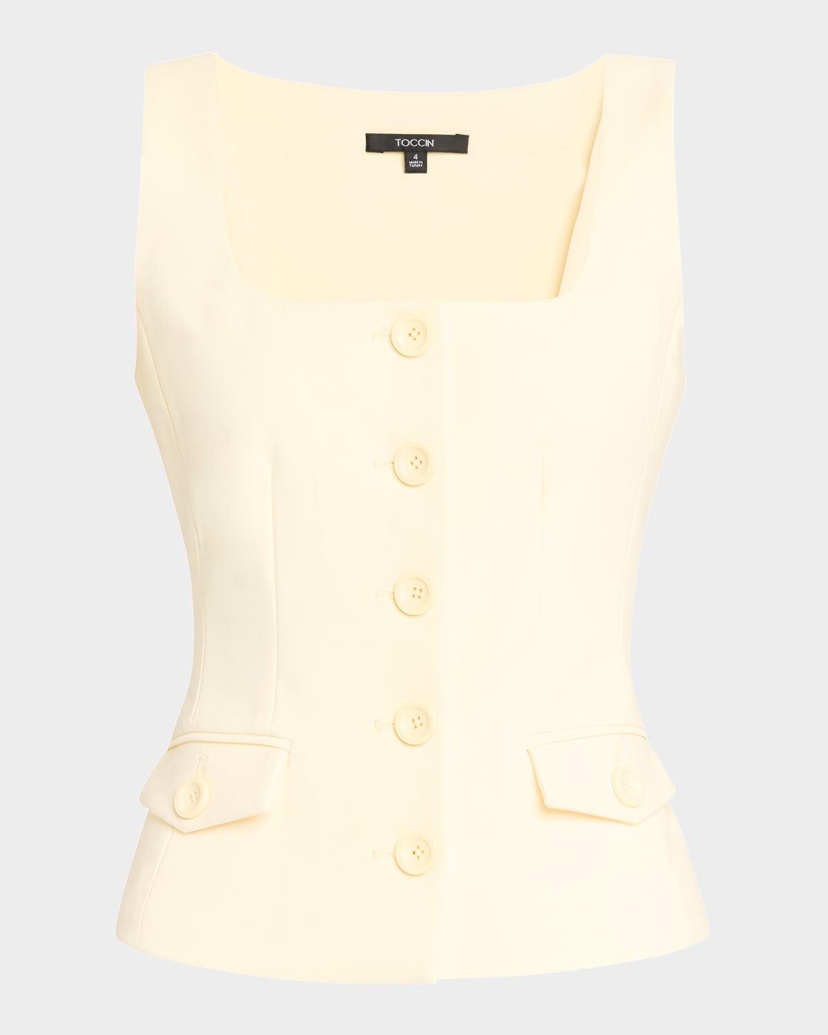 Georgia Scoop-Neck Button-Front Top