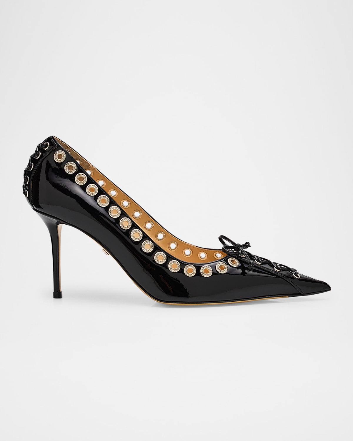 Mach&mach Crystalized Corset Patent Leather Pumps