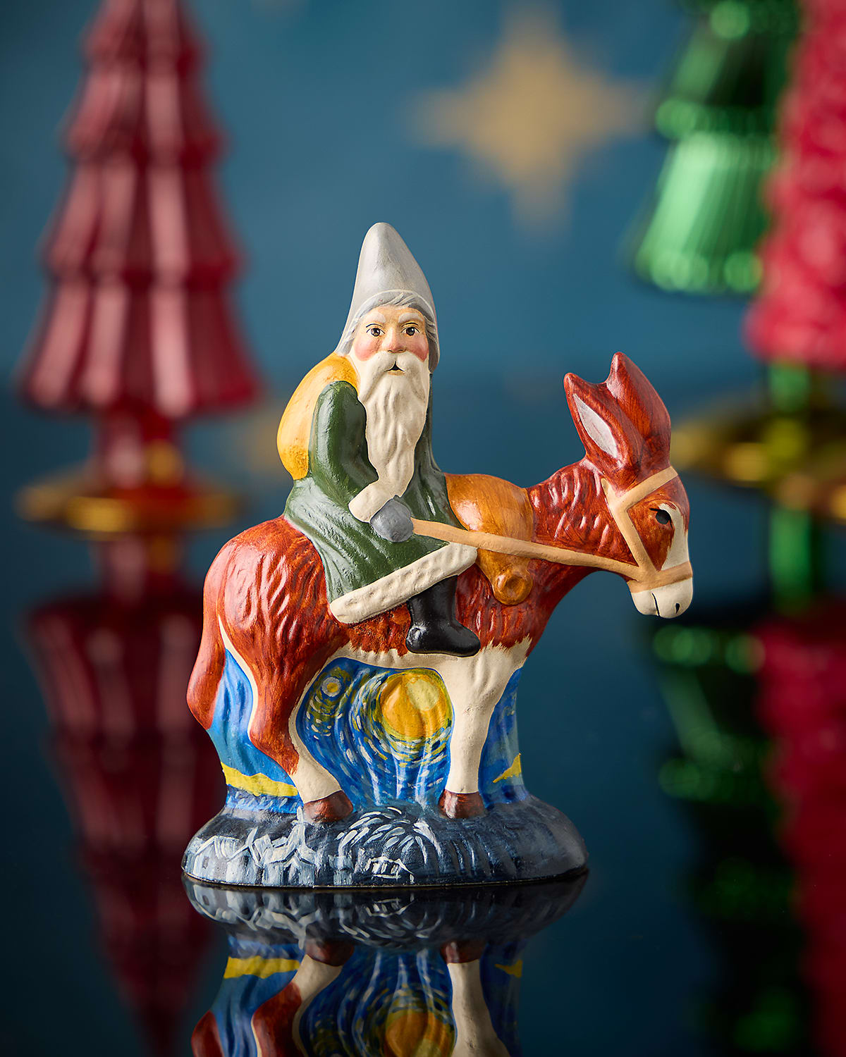 Vaillancourt Folk Art Santa On Mule Christmas Figurine