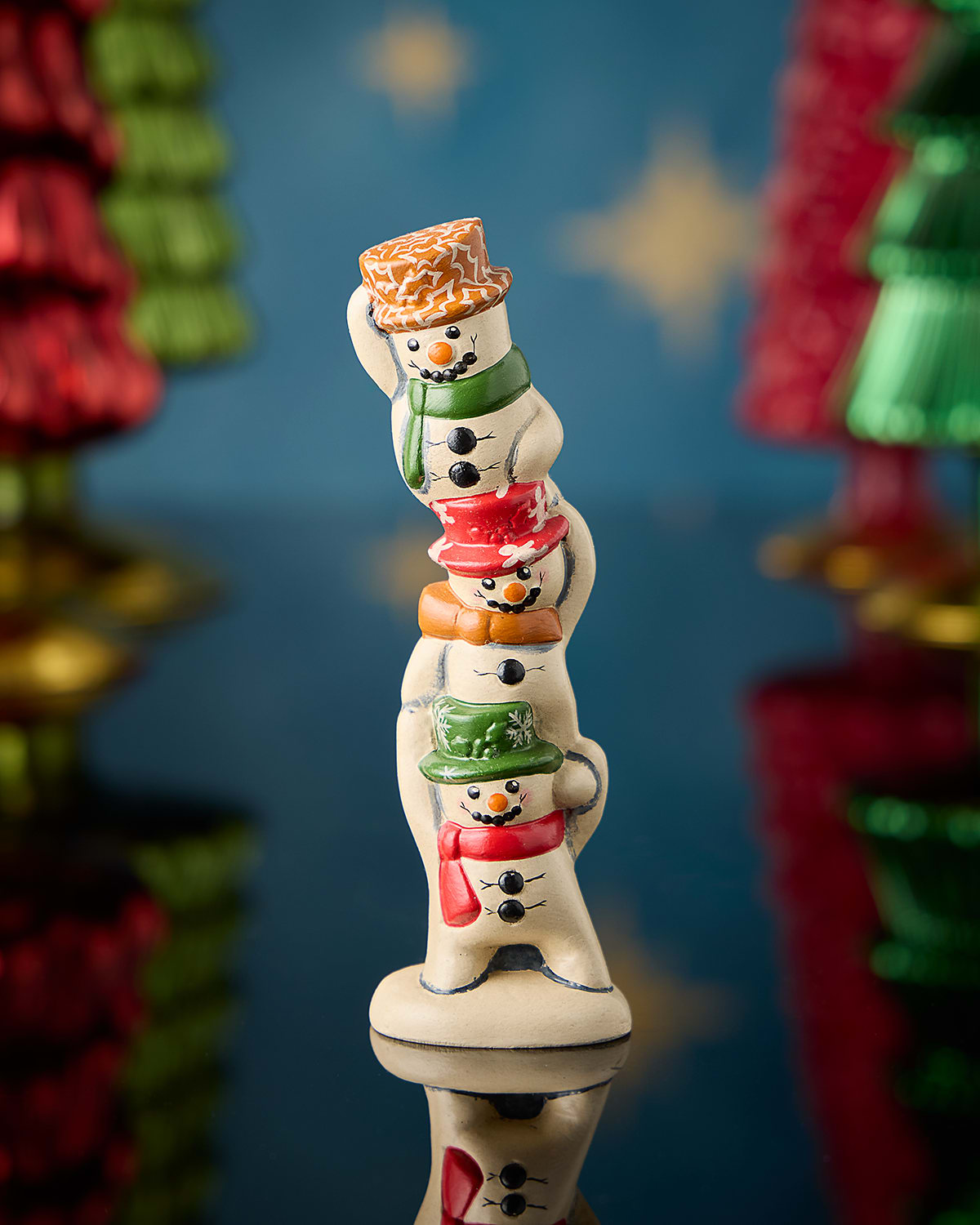 Vaillancourt Folk Art Snowmen Stack Christmas Figurine