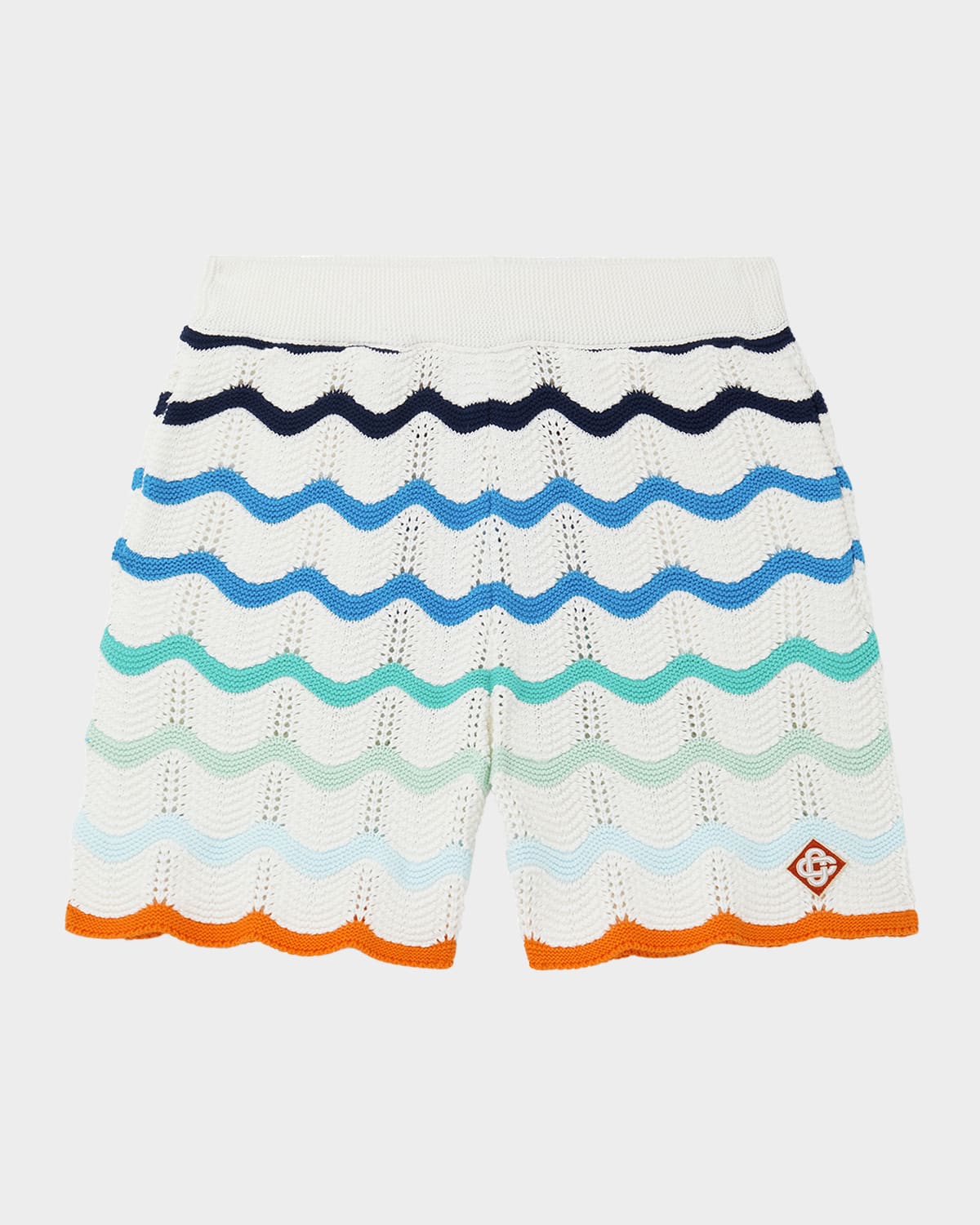 Casablanca Gradient Wave Crochet Shorts In Wave