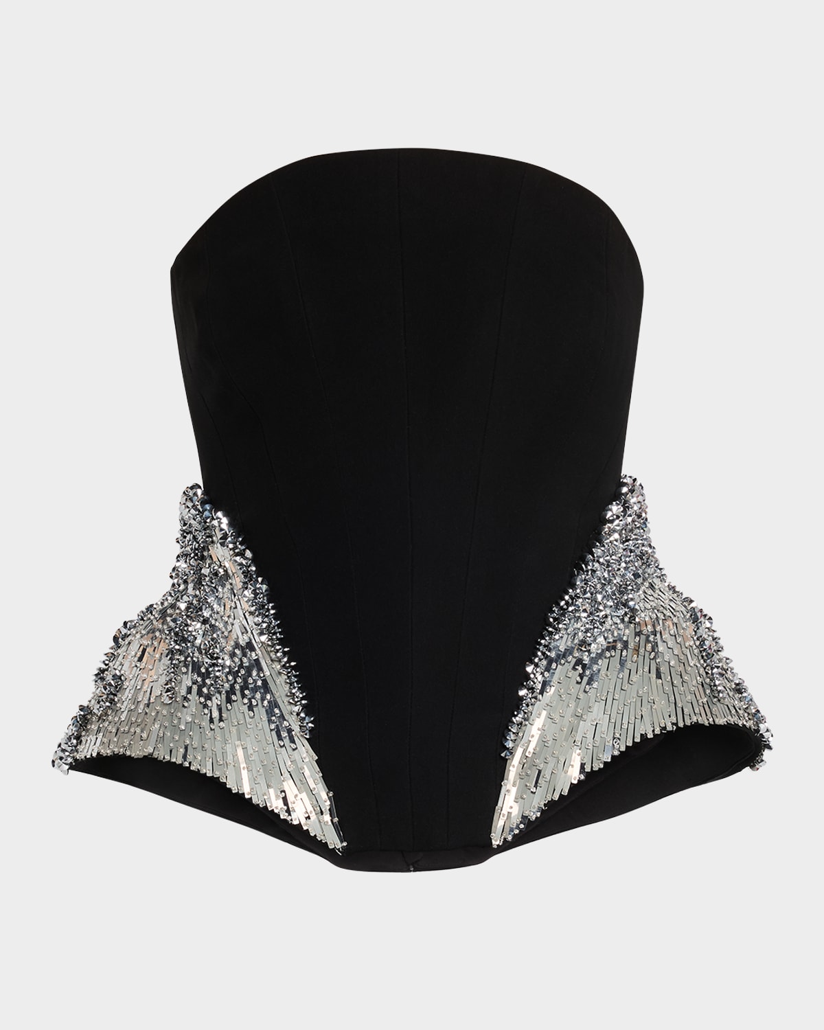 Sequined Strapless Corset Peplum Top