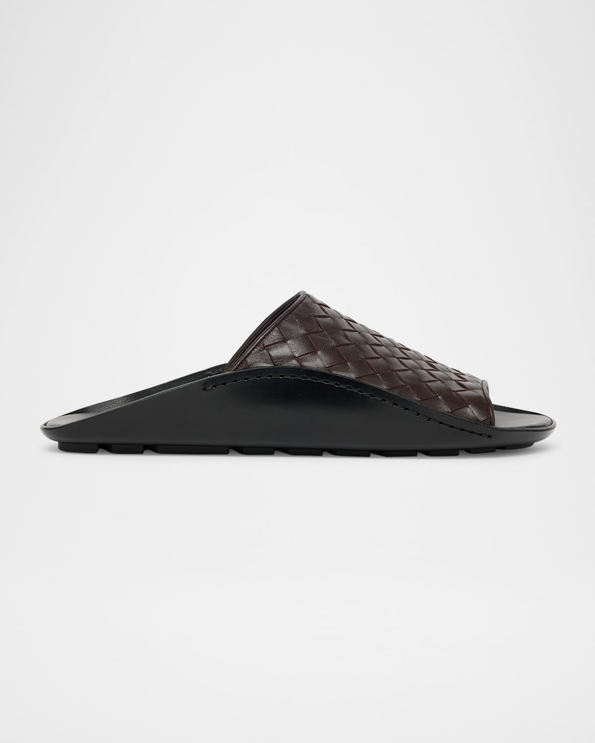 Bottega Veneta Nappa Opaque Weave Mule Sandal In Brown
